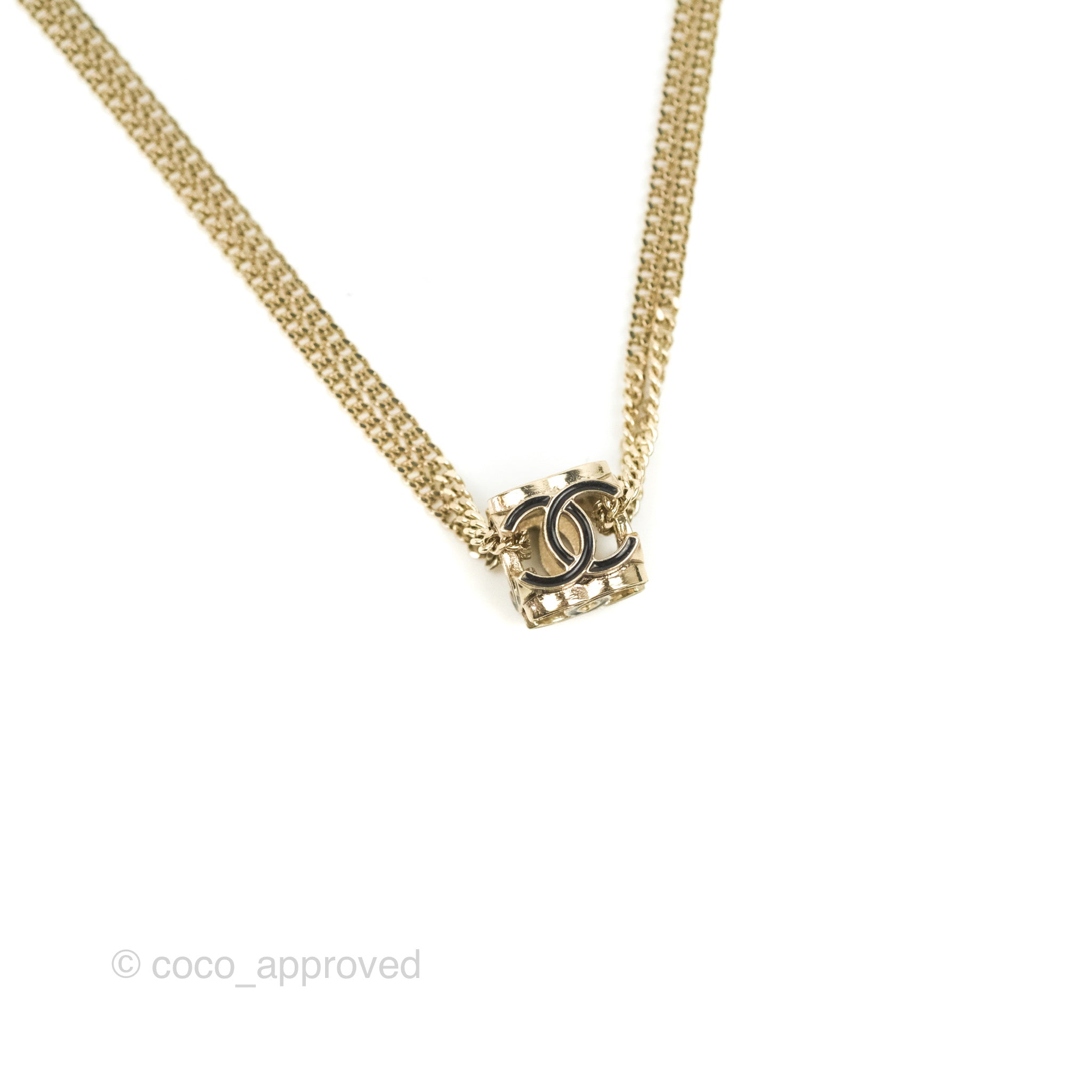 Chanel Silvertone Metal Chain Fringe Collar CC Necklace - Yoogi's Closet
