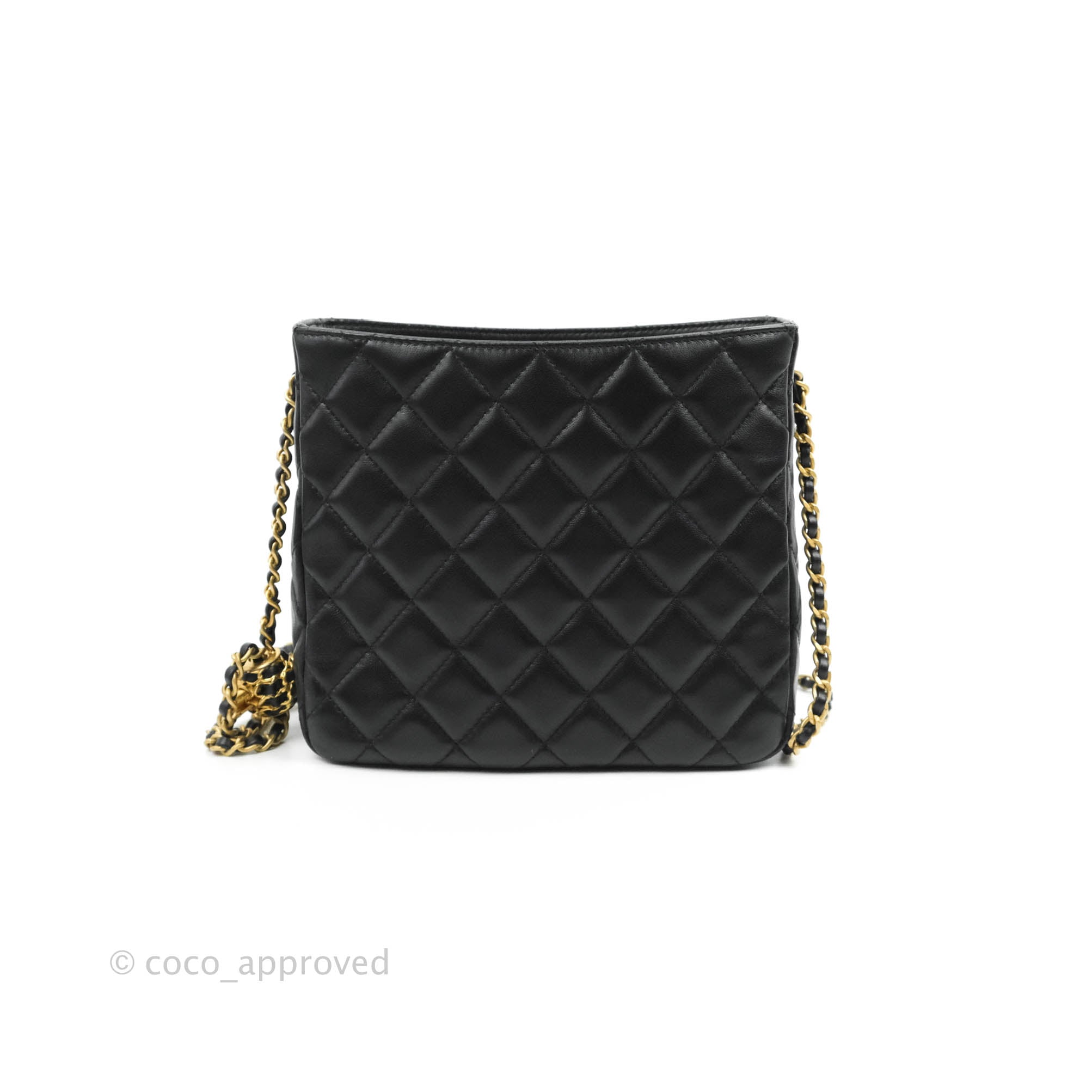 Chanel Black Pearl Crush Hobo Bag Lambskin Aged Gold Hardware – Coco  Approved Studio