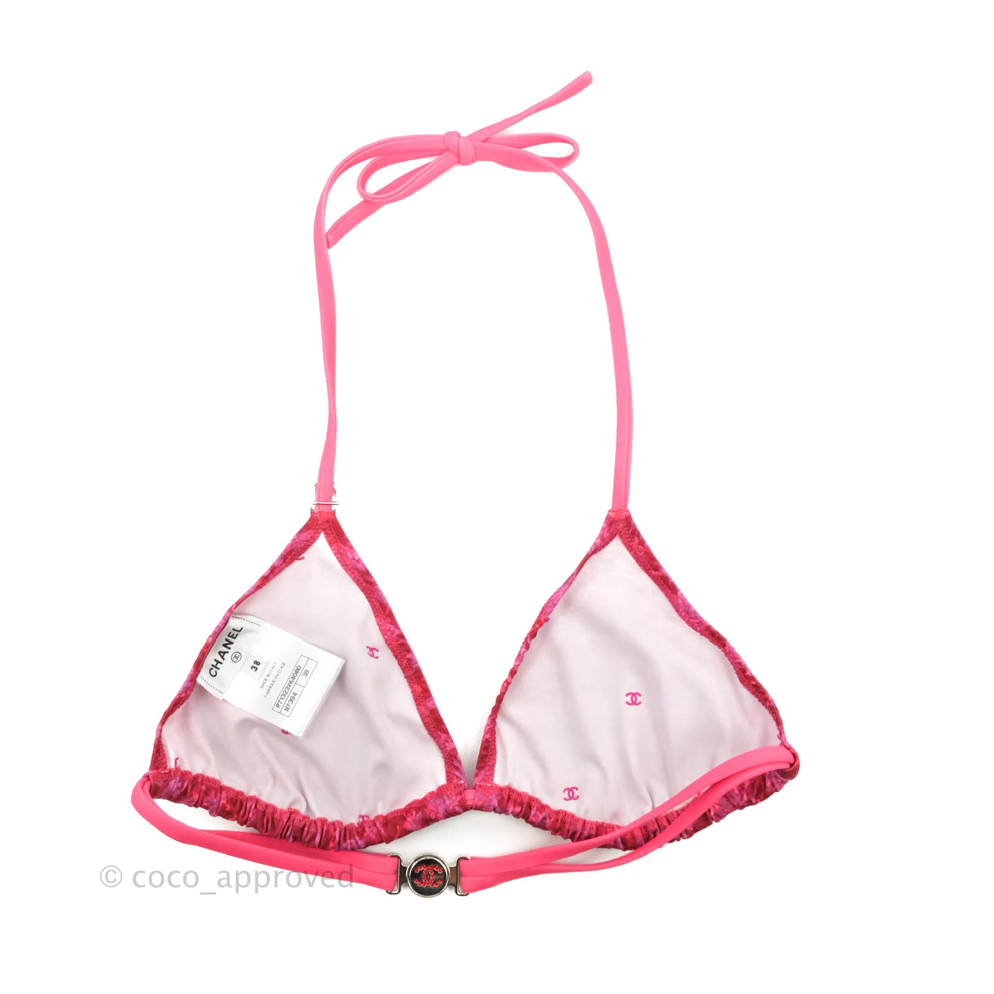 Chanel 22/23FW Pink Plaid Bikini Top Size 38 – Coco Approved Studio