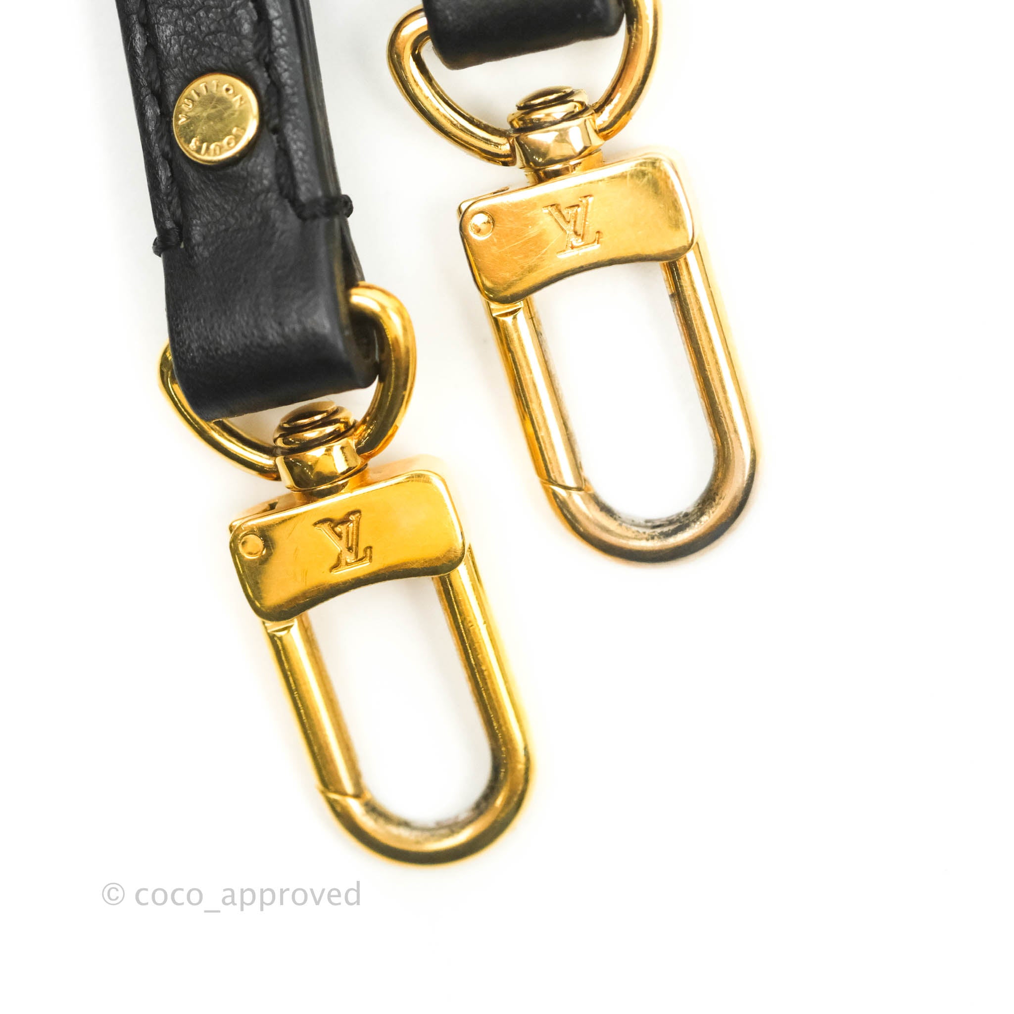 Shop LV Black Gold Wristlet Keychain
