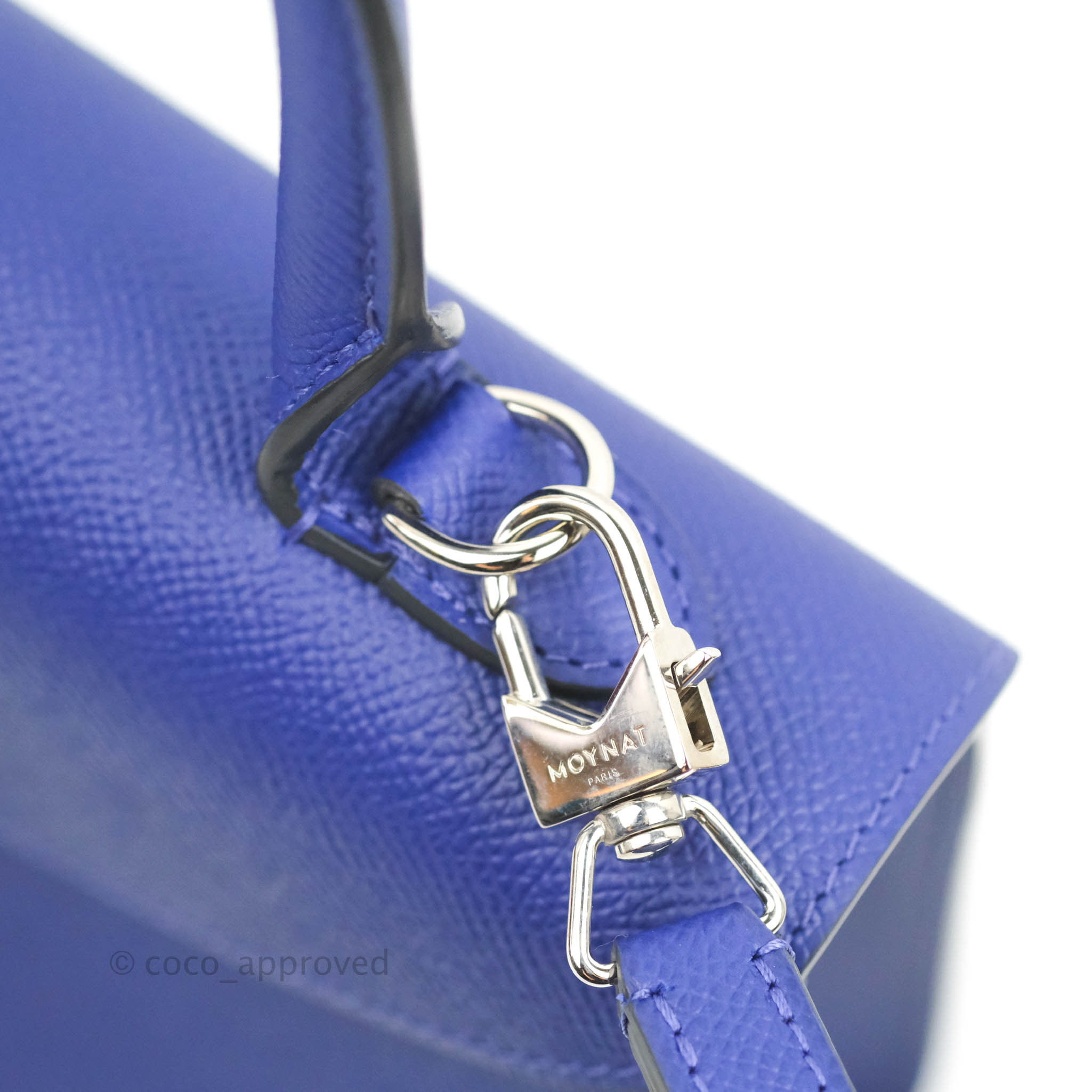 Moynat Gabrielle PM Bag Blue Calfskin Silver Hardware – Coco Approved Studio