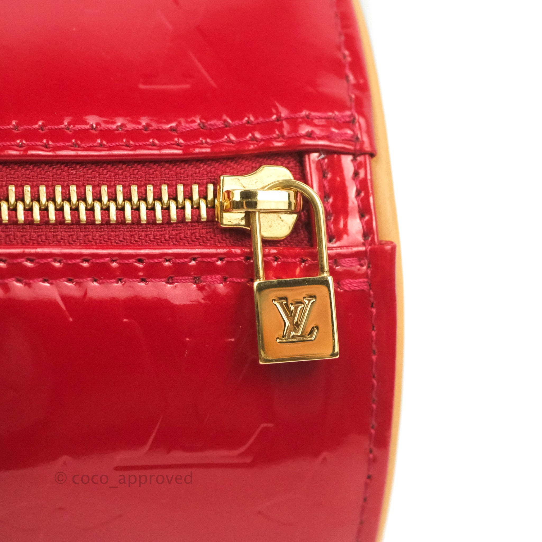 Louis Vuitton Red Monogram Vernis Papillon 30 Gold-Color Hardware