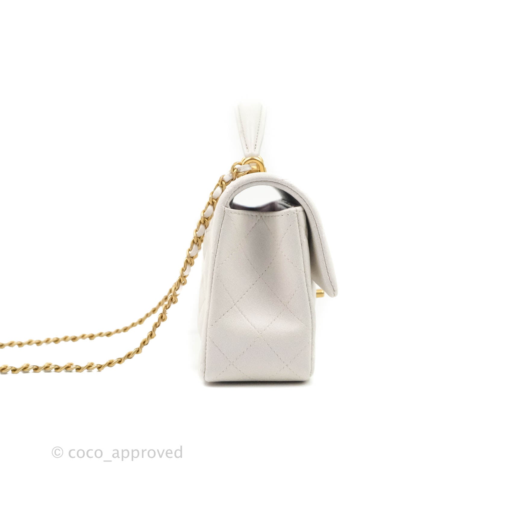 Chanel Classic Mini Rectangular, Iridescent Pearl with Gold Hardware New in  Box WA001