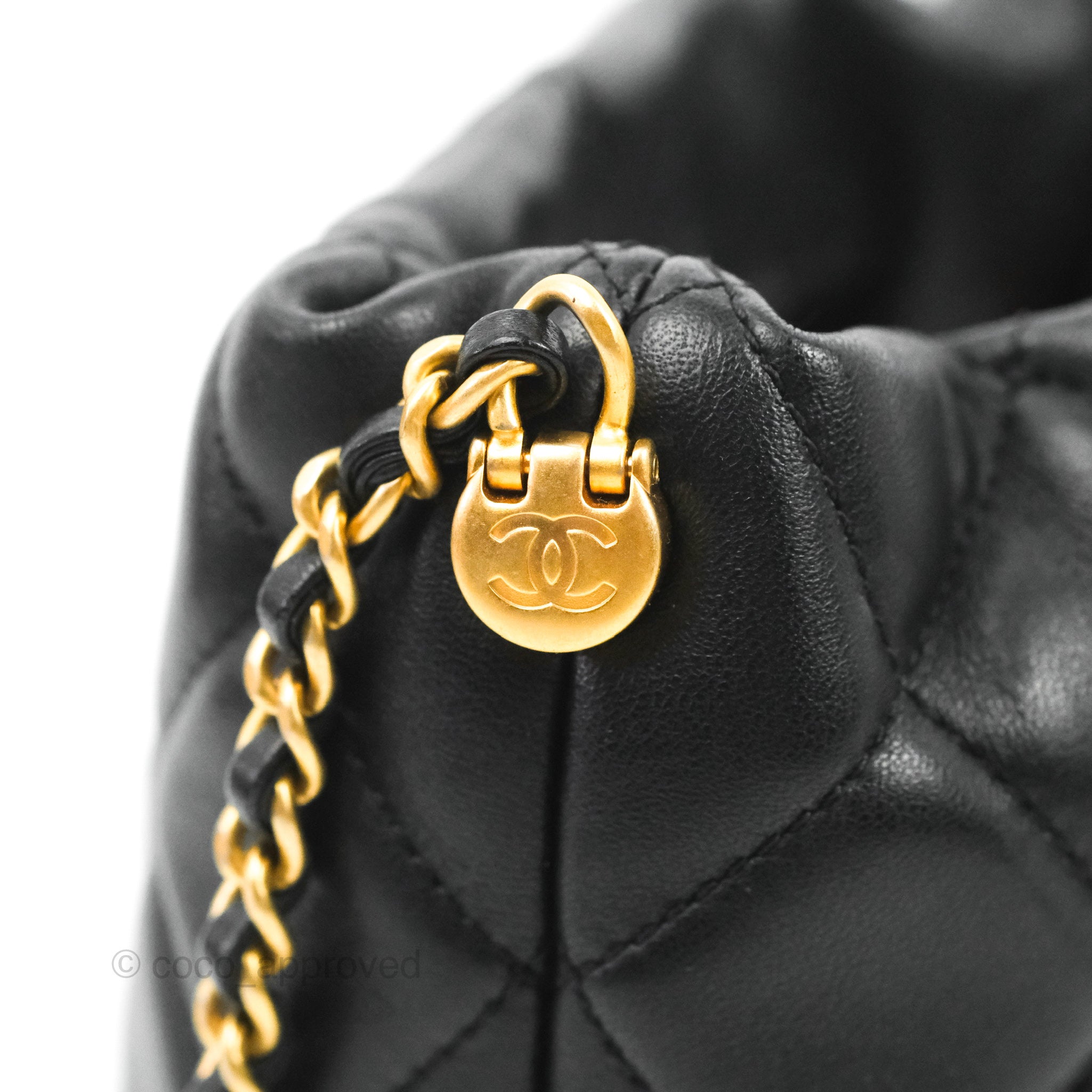 Chanel Vintage Black Quilted Lambskin Tassel CC Mini Bucket Bag Gold  Hardware, 1990 Available For Immediate Sale At Sotheby's