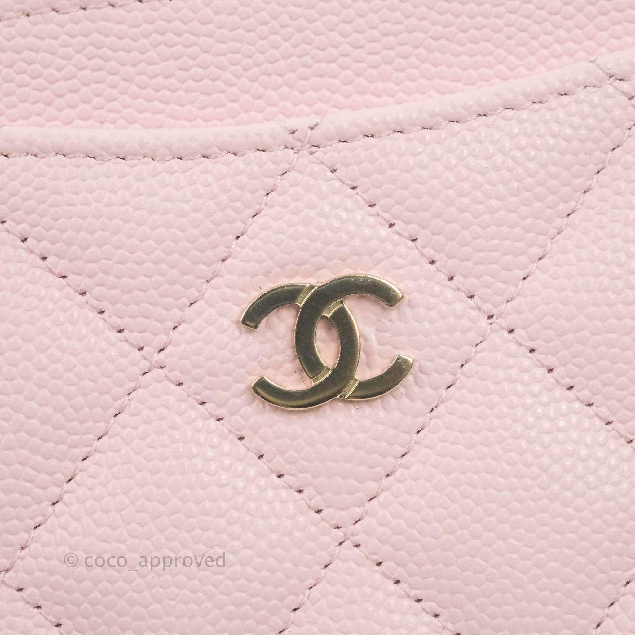 Chanel Caviar Quilted Card Holder Pink Light Gold Hardware – Coco Approved  Studio