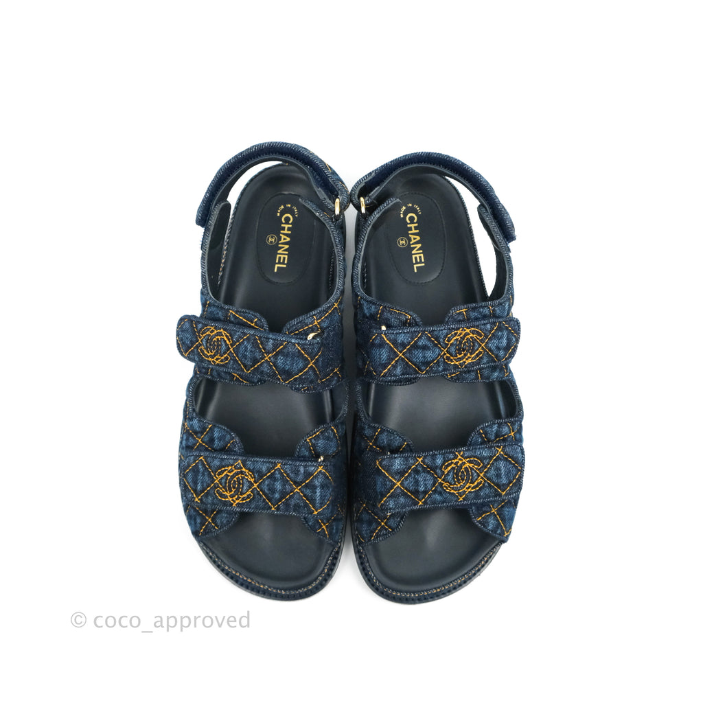 Chanel Denim Dad Sandals Size 38.5