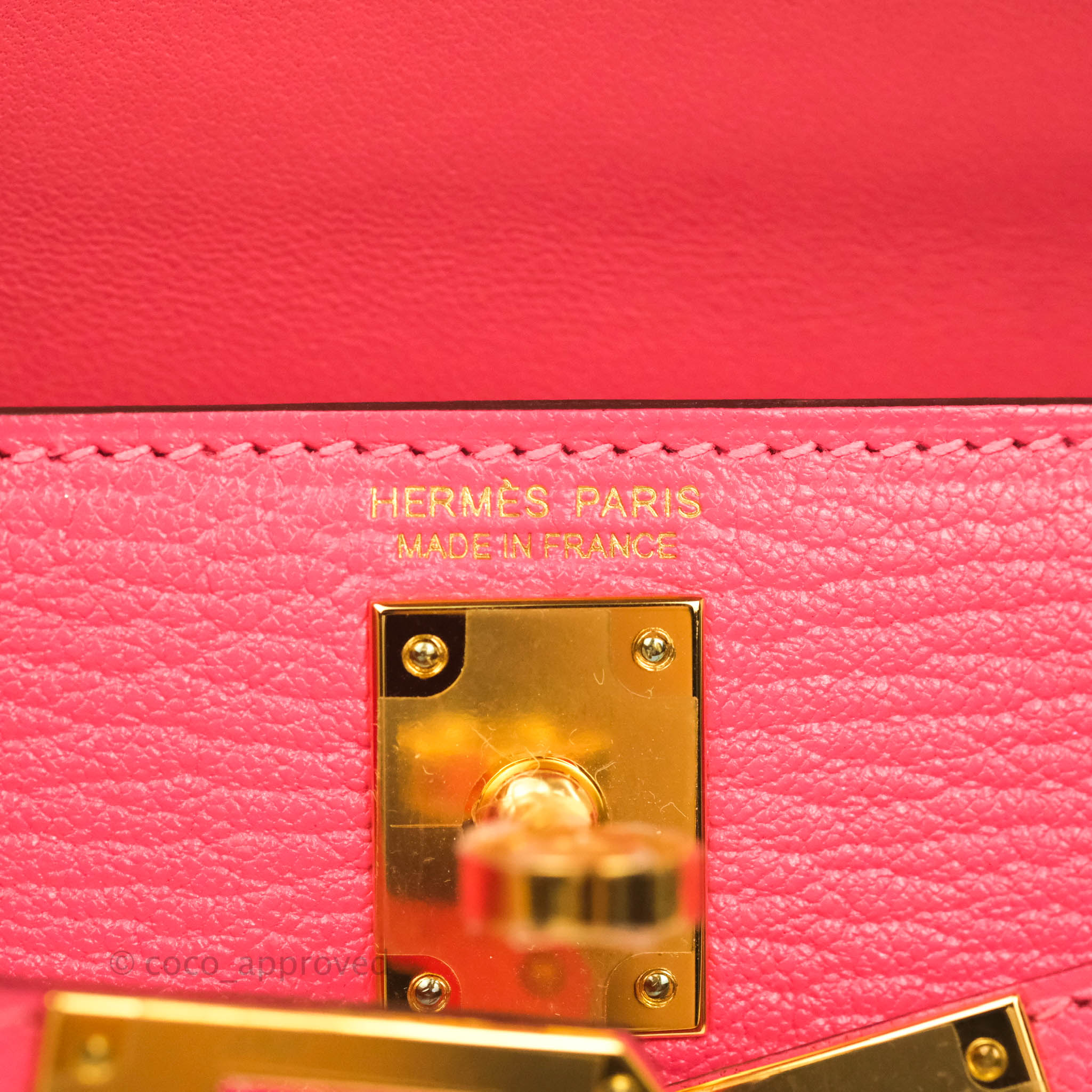 65766 auth HERMES Rose Lipstick pink Mysore leather MINI KELLY 20