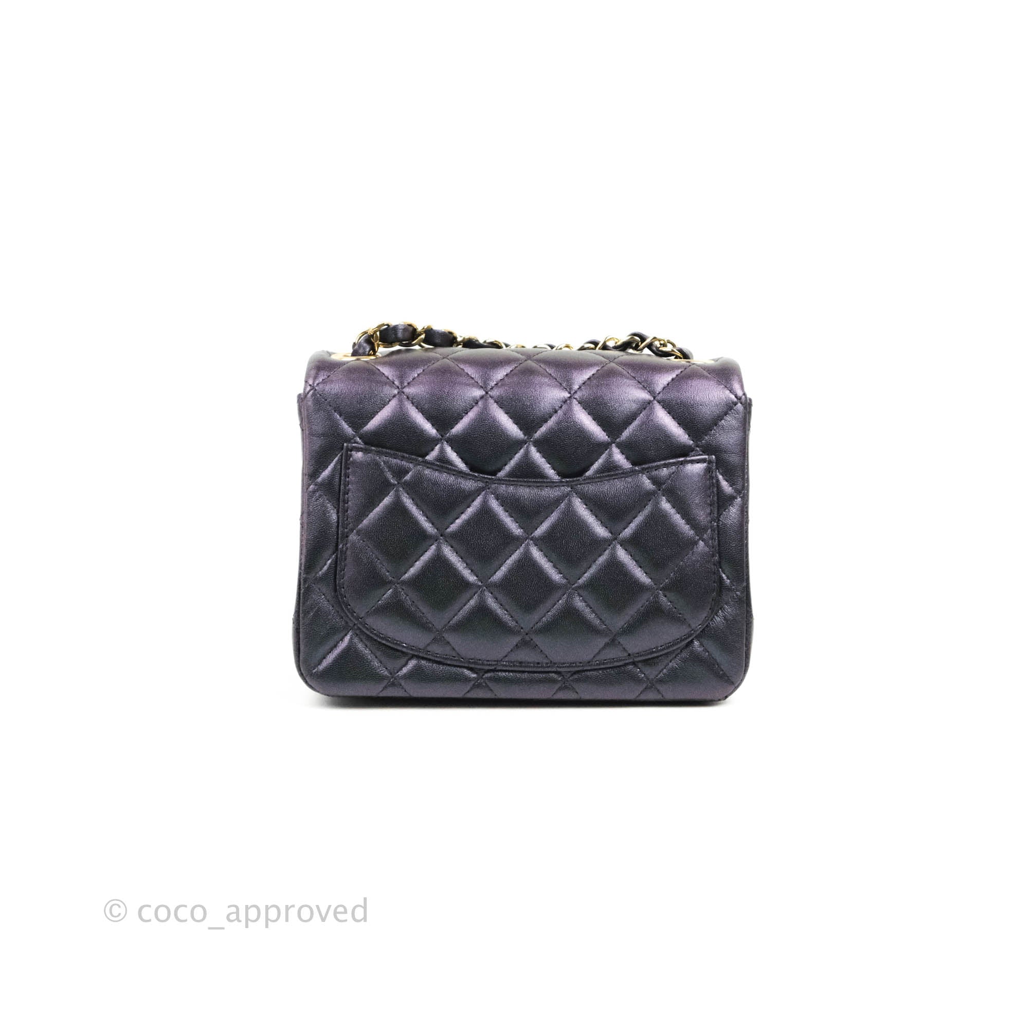 Chanel Black Iridescent Lambskin Crystal Quilted Clutch