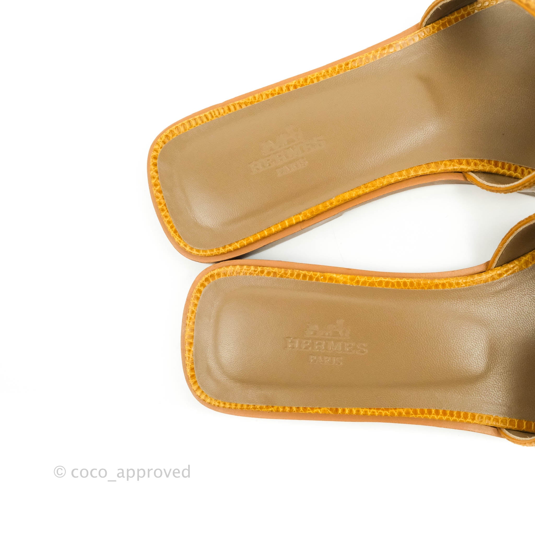 Hermès Oran Sandals in Lizard Sesame Size 37