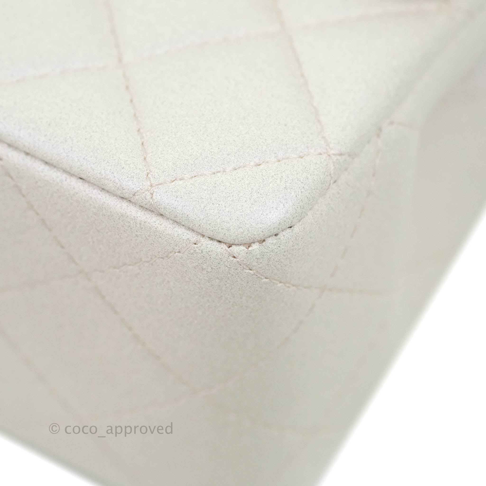 Chanel Top Handle Mini Rectangular Flap Bag Iridescent White Lambskin – Coco  Approved Studio