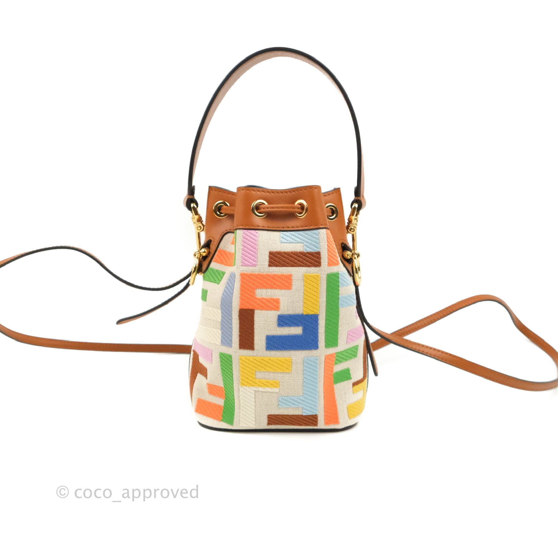 FENDI Canvas Mon Tresor Mini Bucket Bag — MOSS Designer Consignment