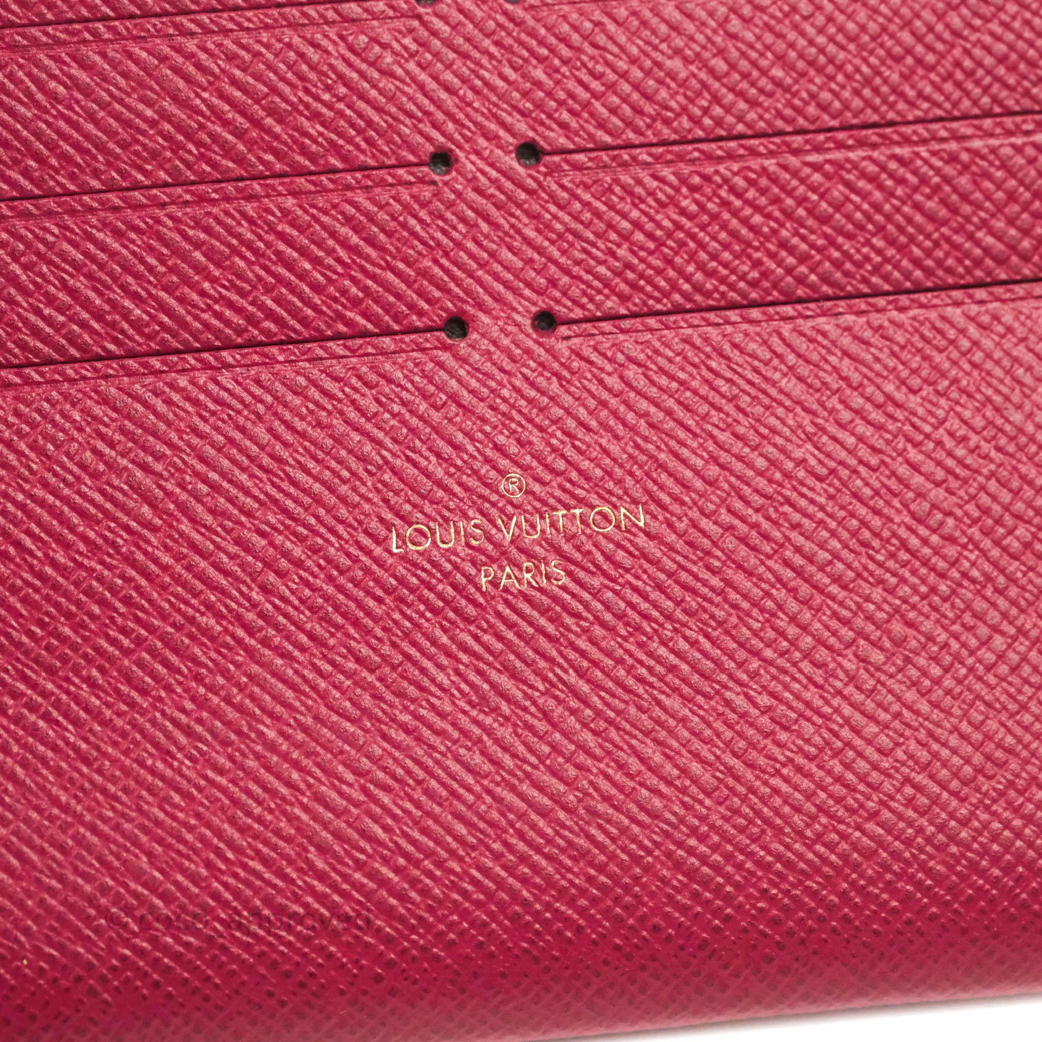 LOUIS VUITTON Monogram Jeanne Fuchsia Wallet W/2 LV Inserts