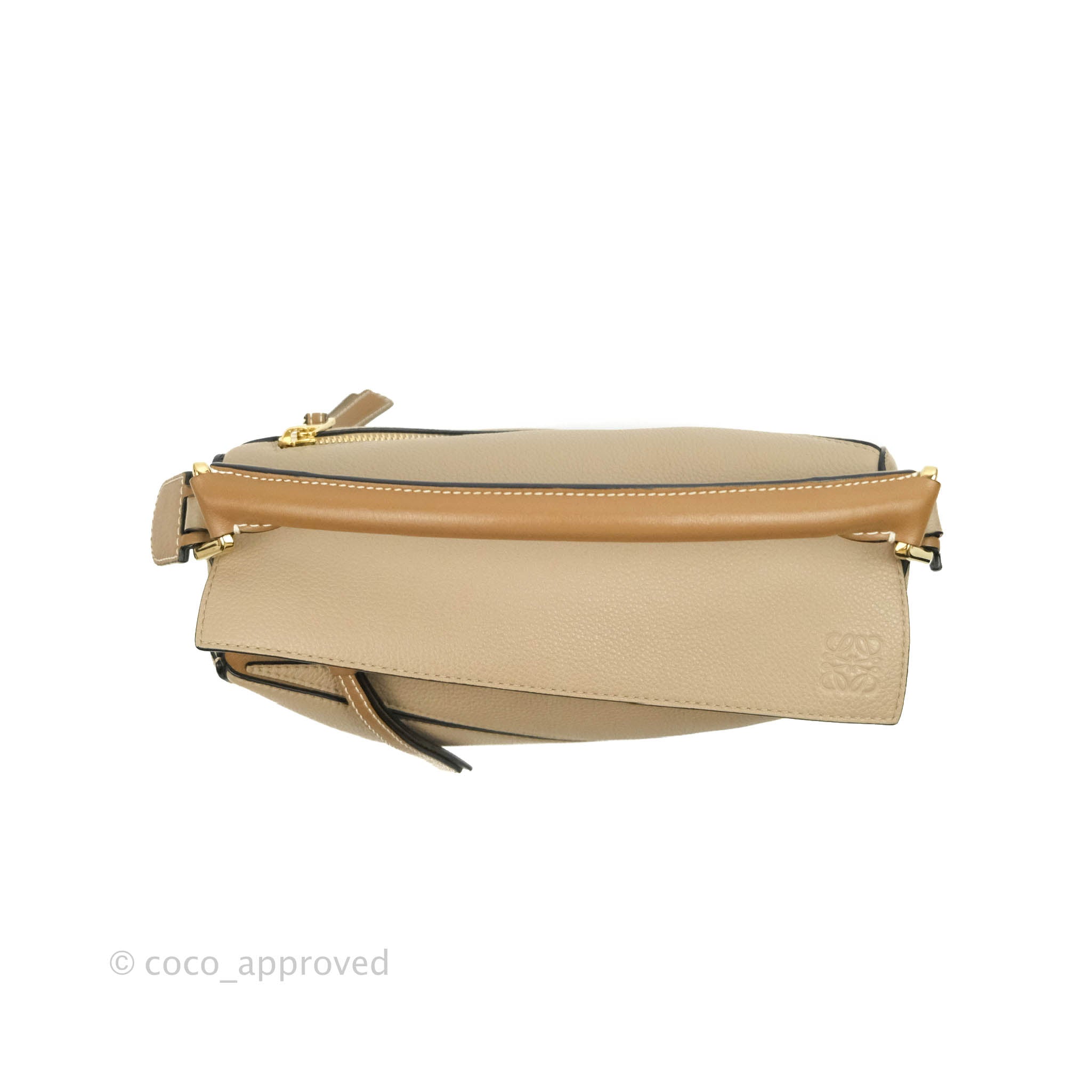LOEWE Grained Calfskin Small Puzzle Bag Sand Mink 1296408