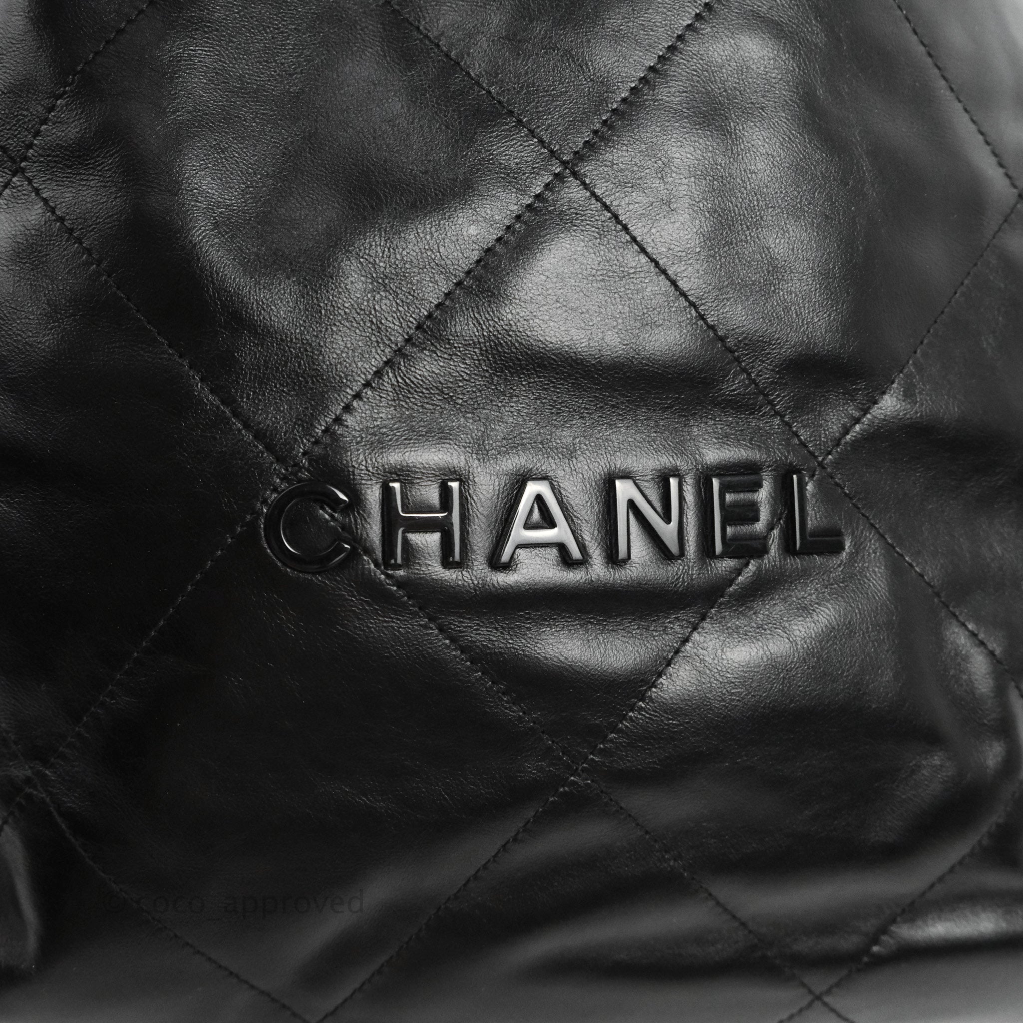 chanel black satchel large