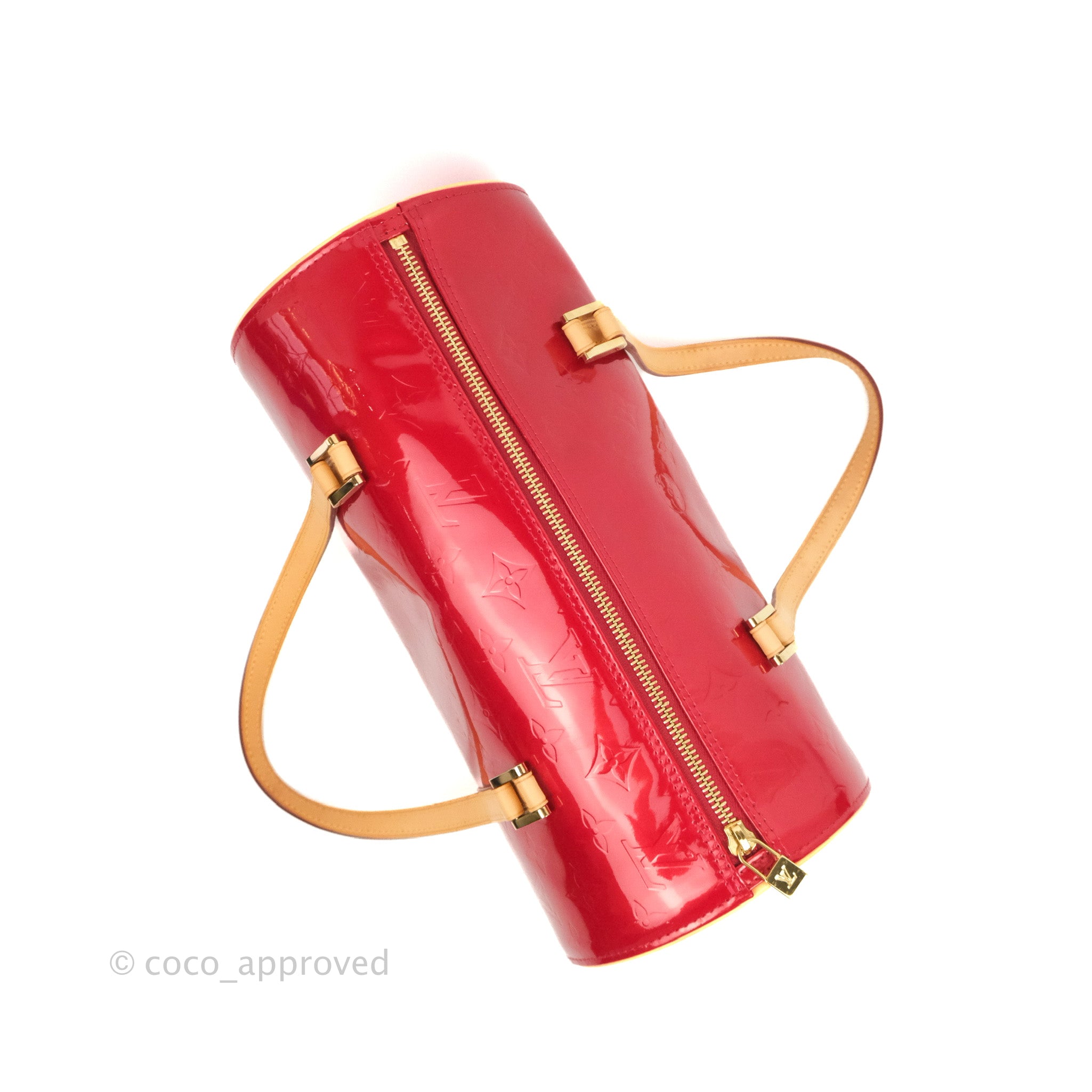 Louis Vuitton Red Monogram Vernis Papillon 30 Gold-Color Hardware