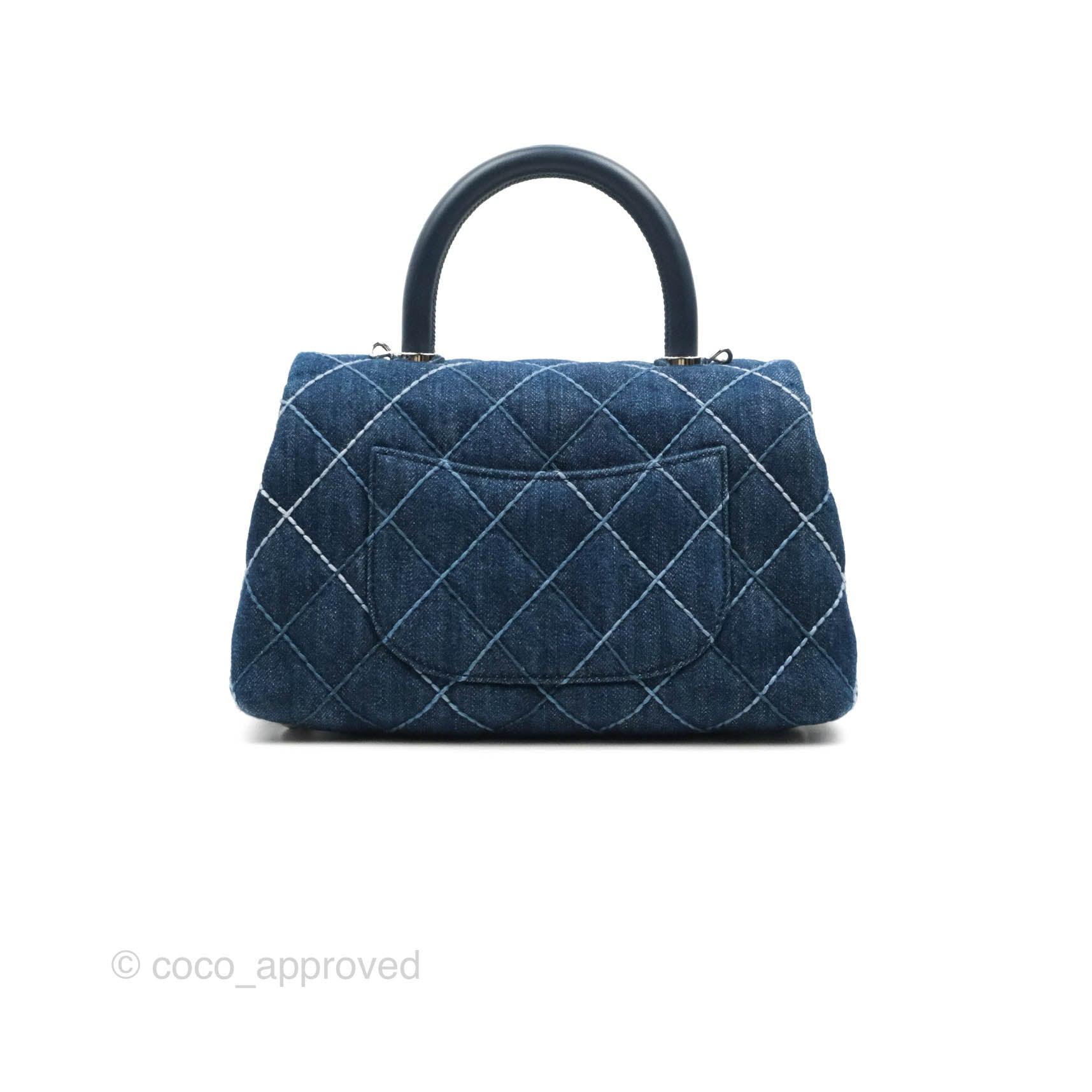 Chanel Large Denim Deauville Tote Bag Navy Silver Tone – Coco Approved  Studio