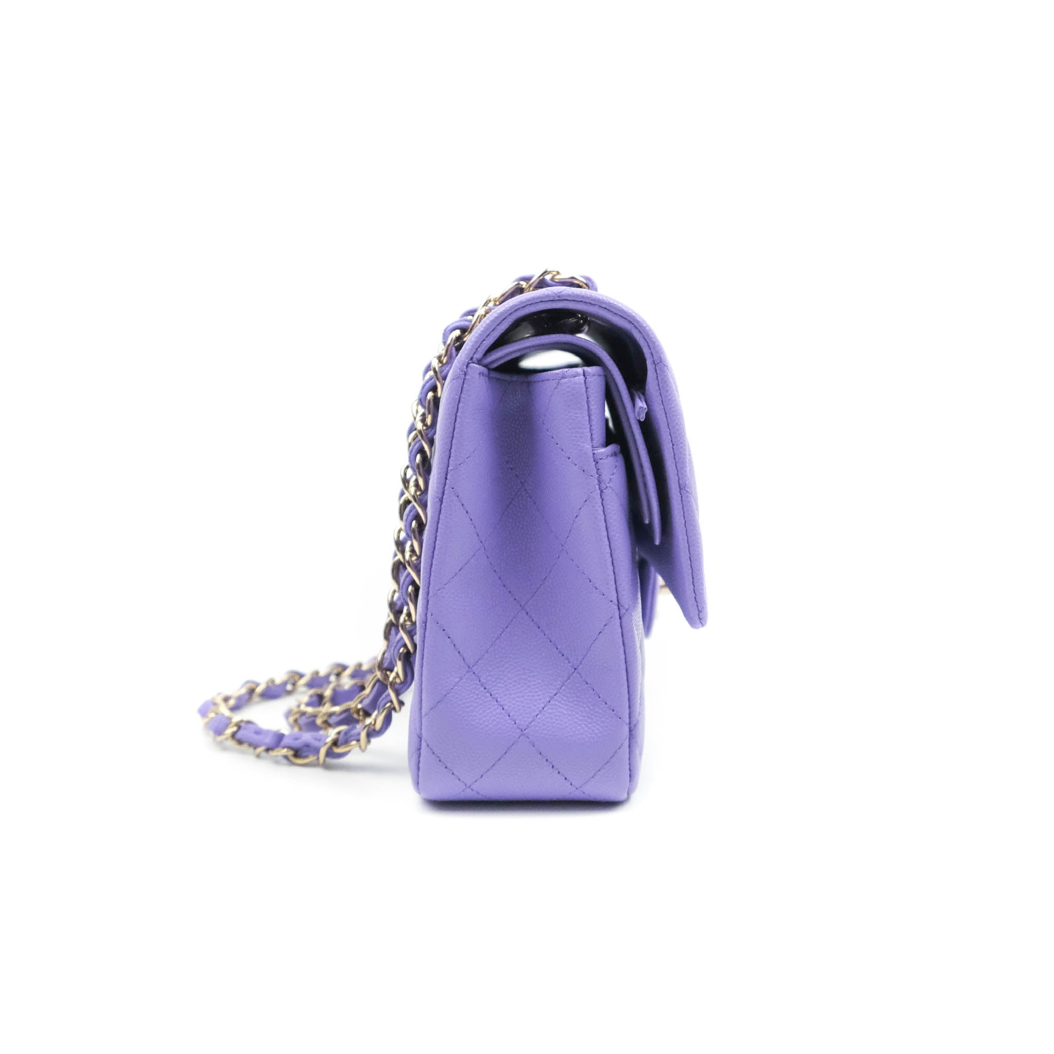 Chanel Classic Medium Double Flap, Light Purple Caviar Leather, Silver  Hardware, New in Box MA001