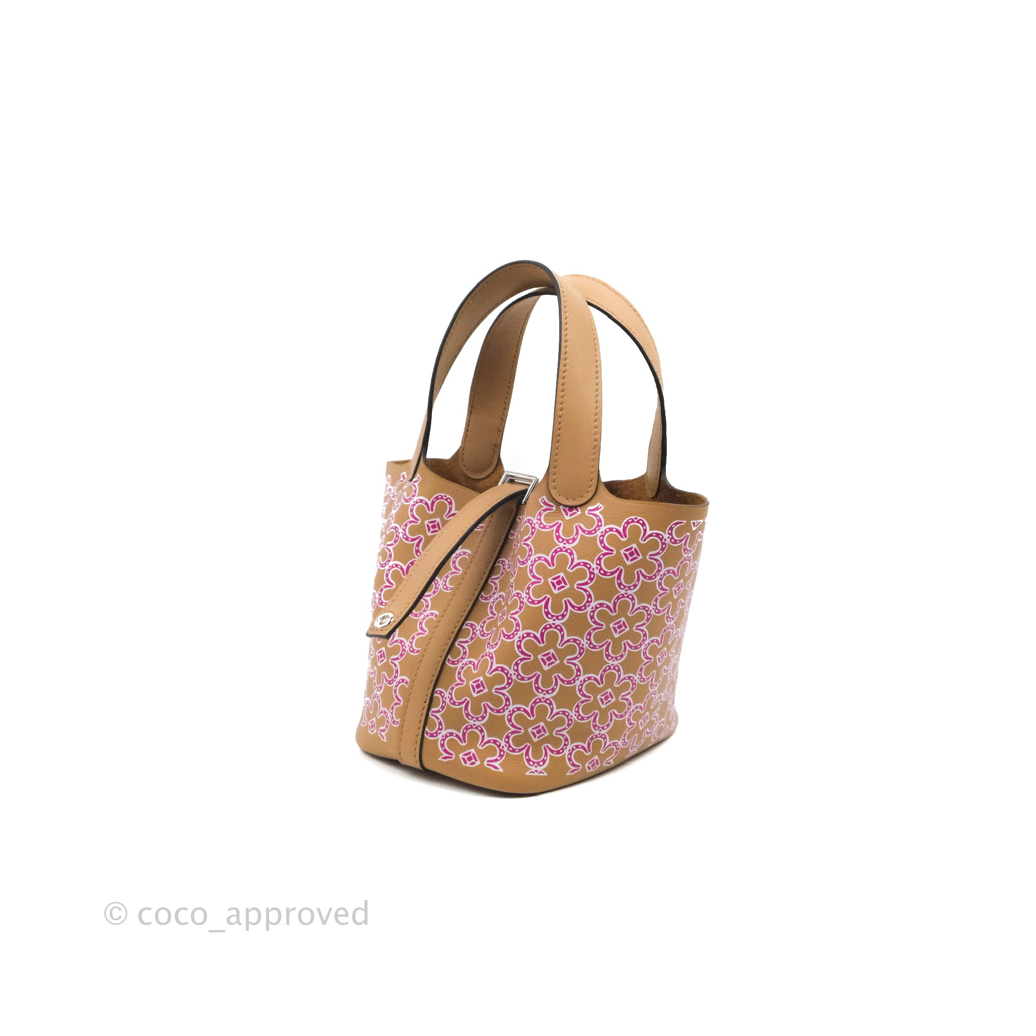 Hermes Picotin Lock Micro 14 Handbag Lucky Daisy Swift Chai/Rose U