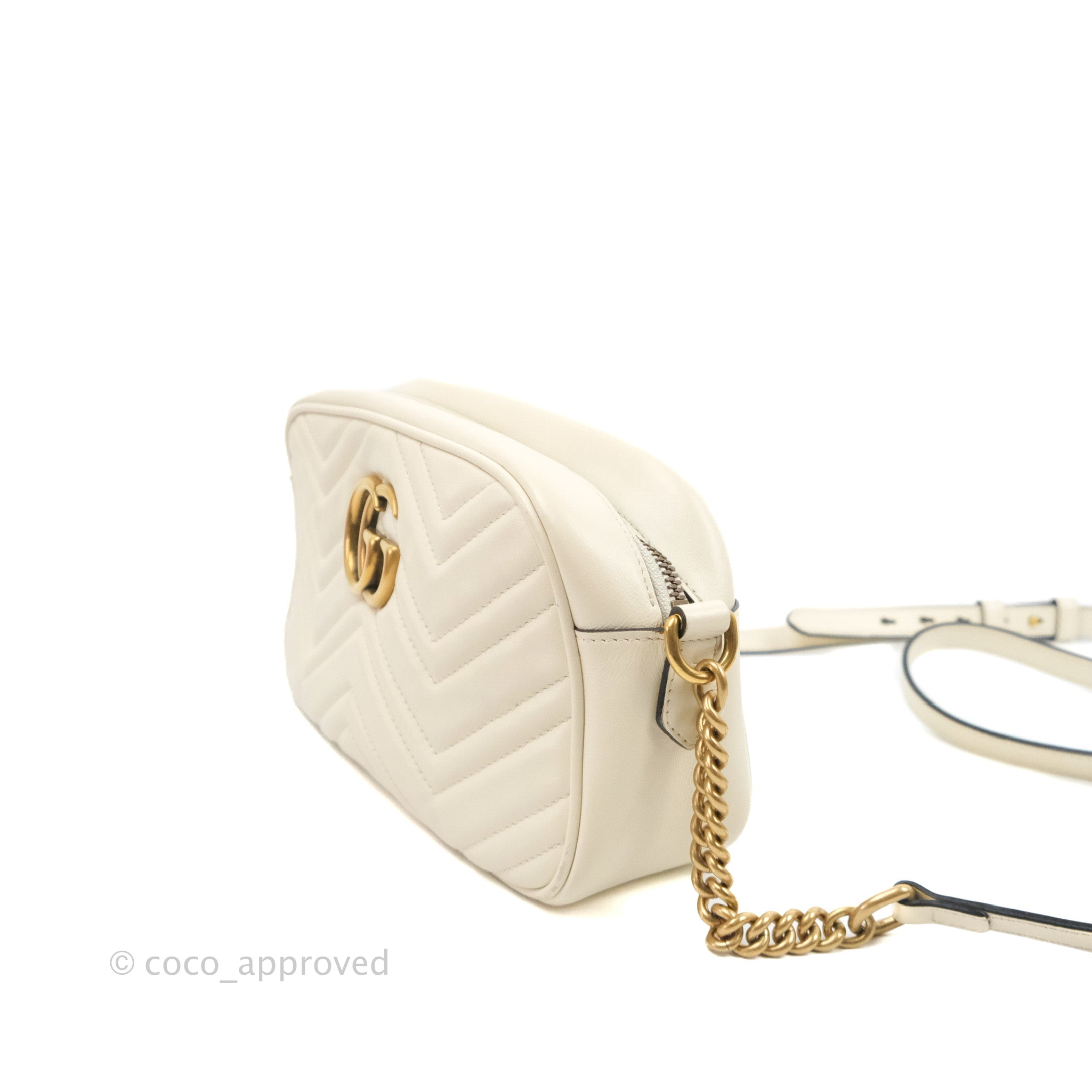 Gucci GG Marmont Camera Bag Matelasse Small White - US