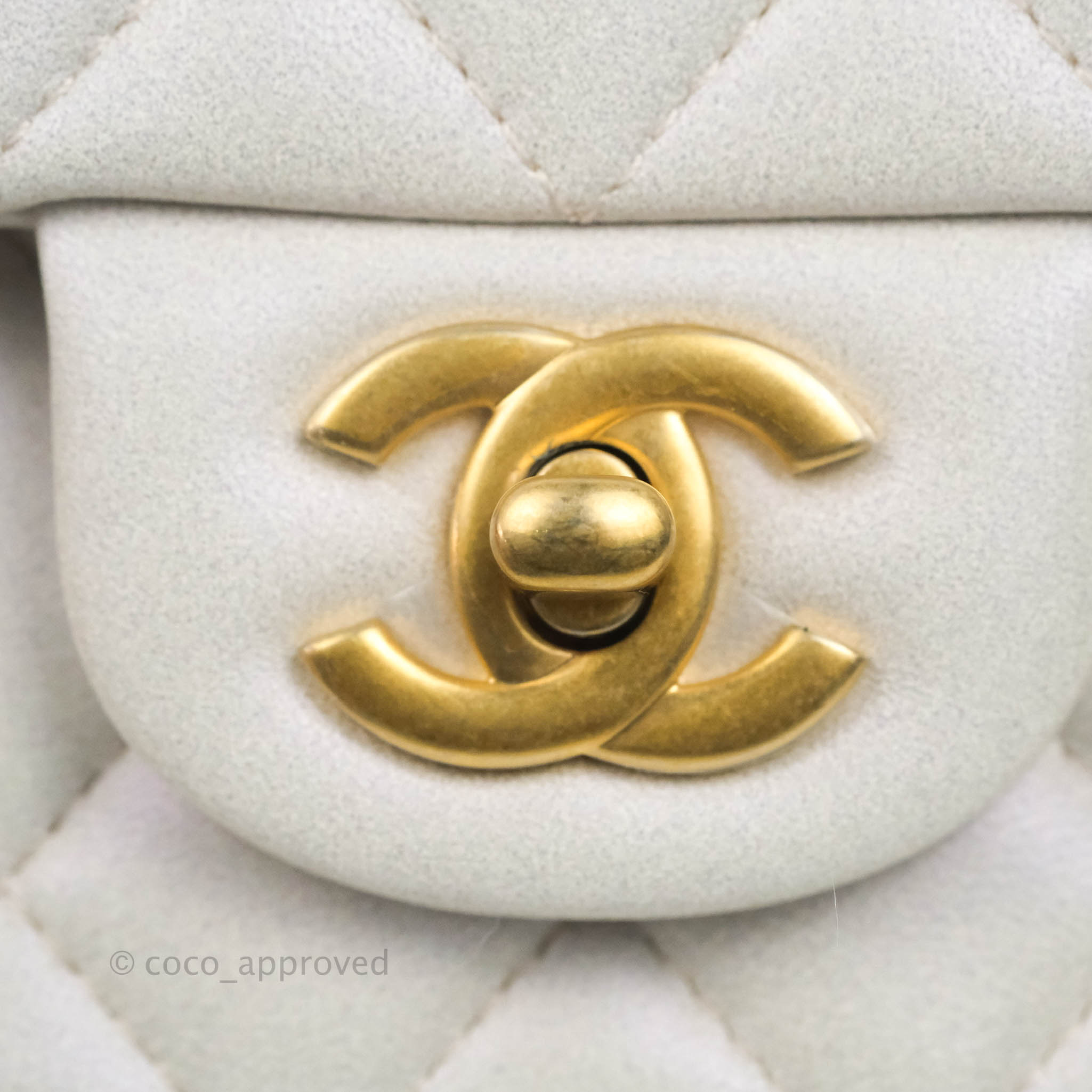Chanel Top Handle Mini Rectangular Flap Bag Iridescent White Lambskin – Coco  Approved Studio