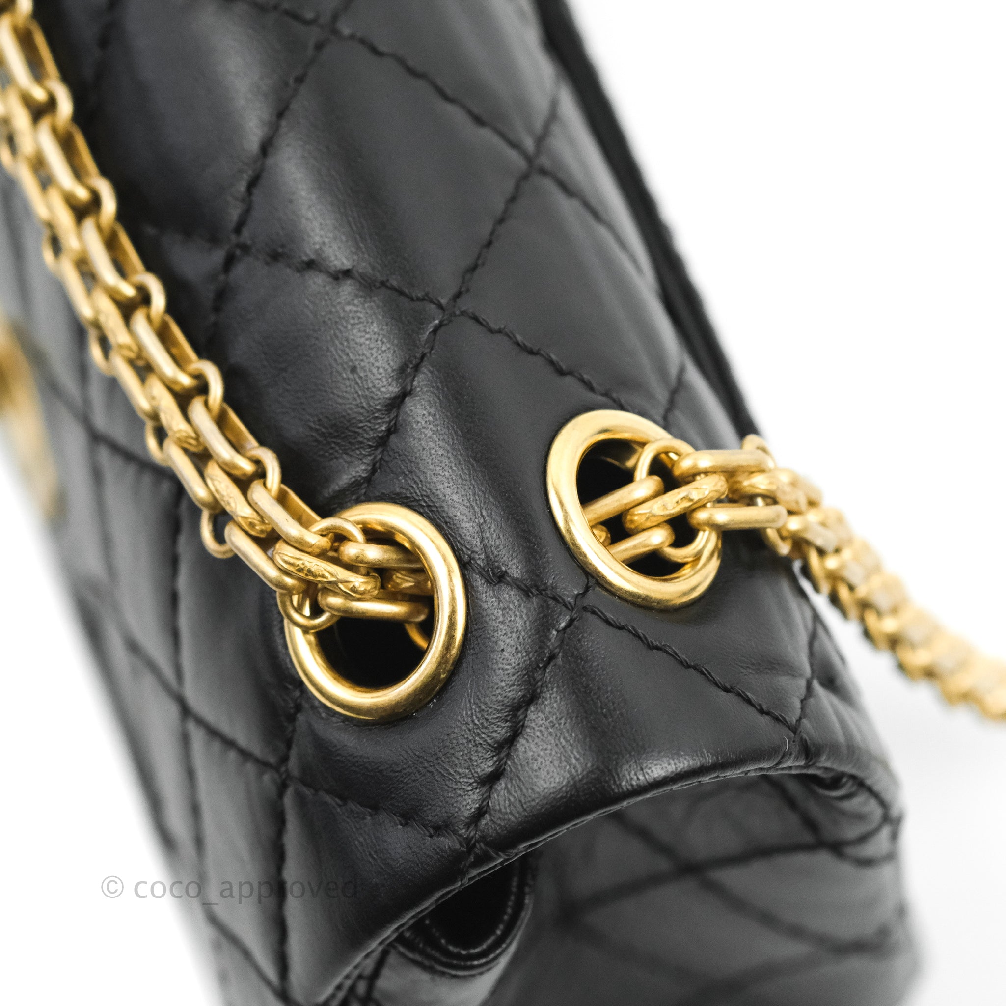 Chanel Mini Reissue 224 Black Aged Calfskin Aged Gold Hardware – Coco  Approved Studio