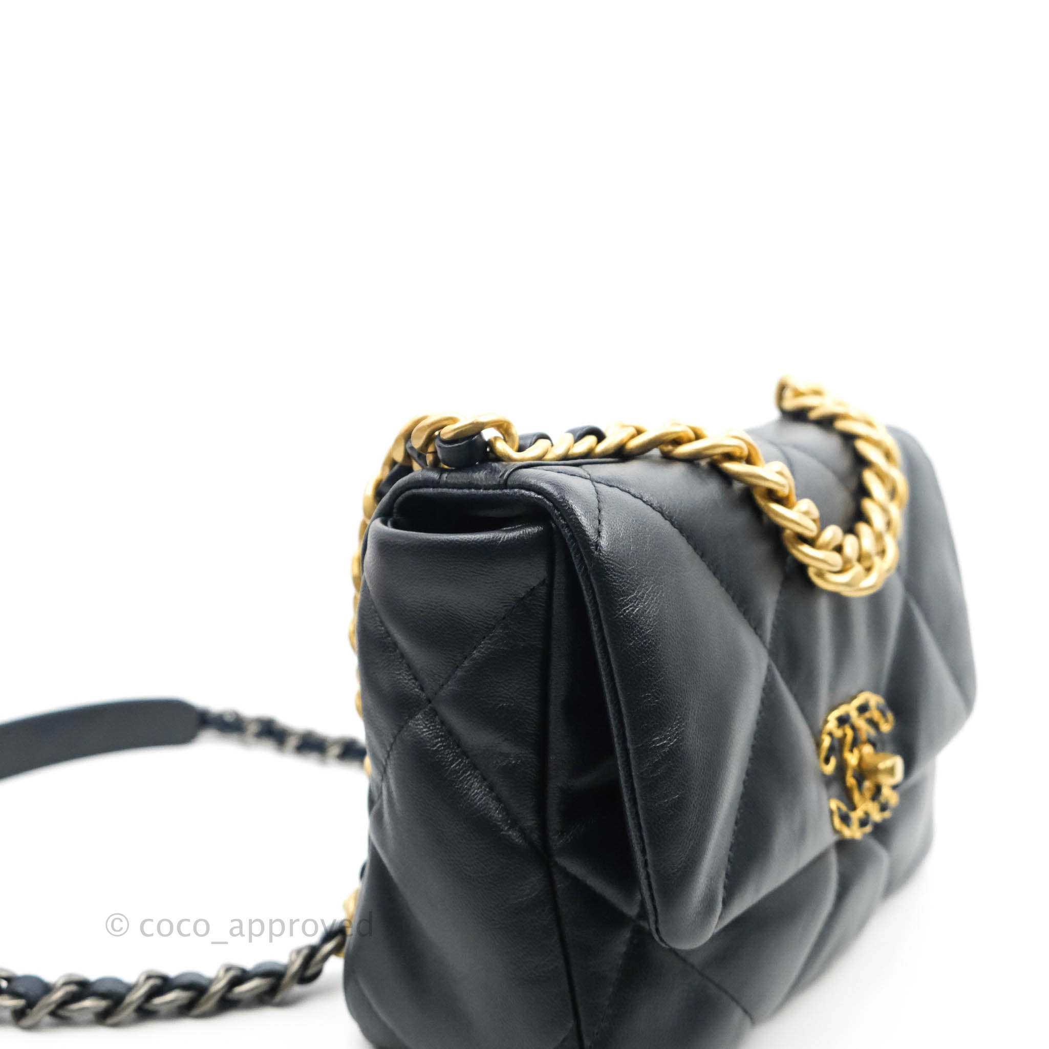 Chanel 19 Small Pouch Black Lambskin Gold Hardware – Coco Approved Studio