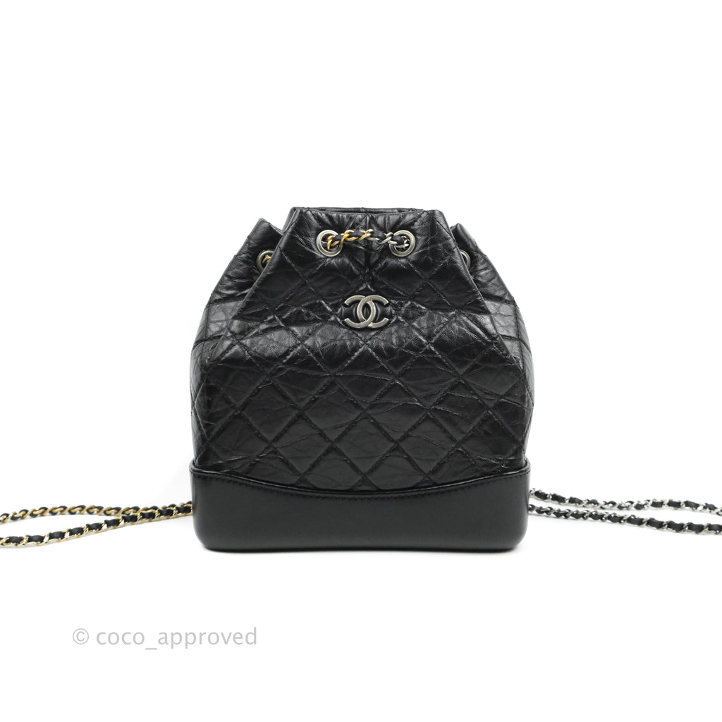 Chanel Small Gabrielle Backpack Black Aged Calfskin