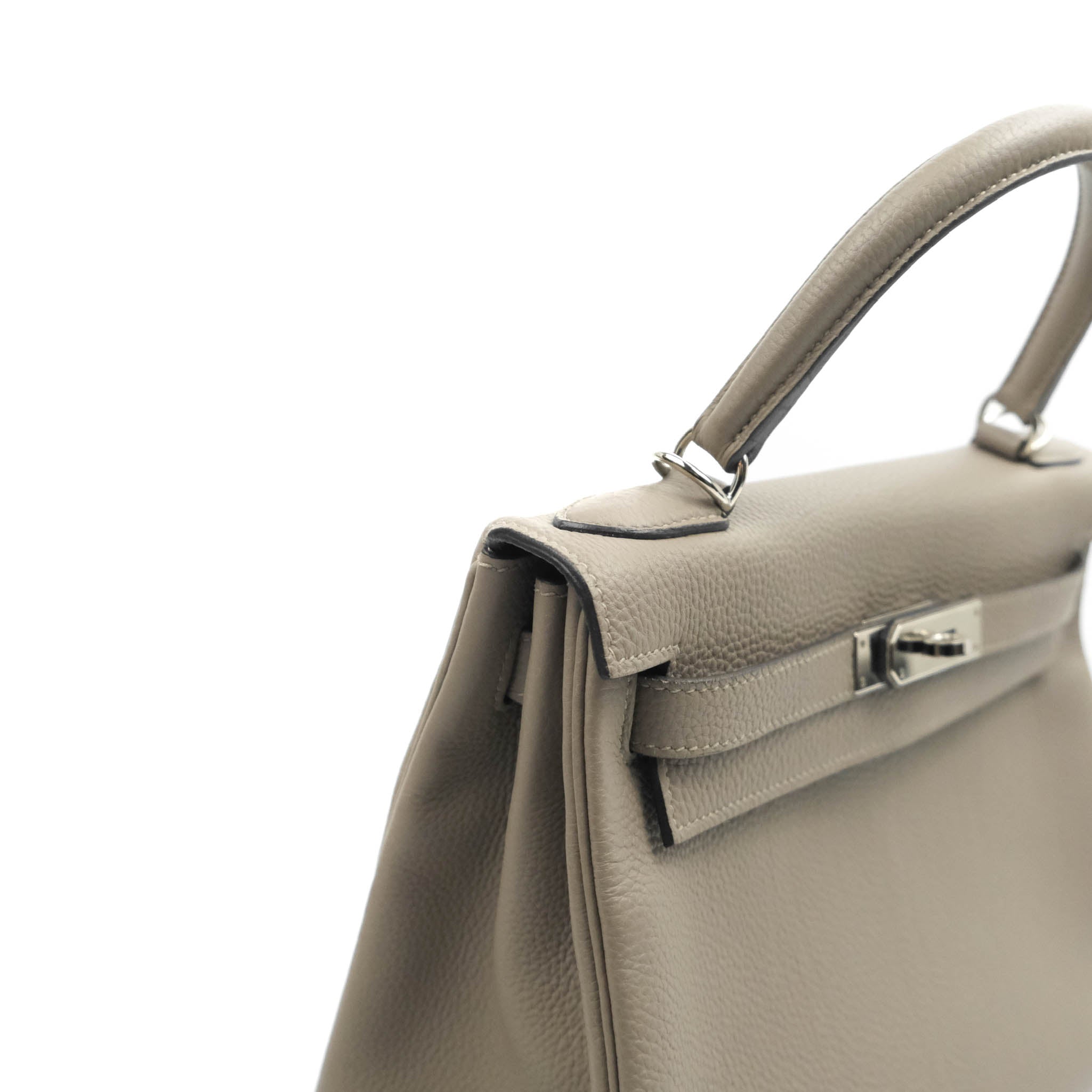 Hermès Kelly 28 Gris Perle Taurillon Clemence Palladium Hardware PHW — The  French Hunter