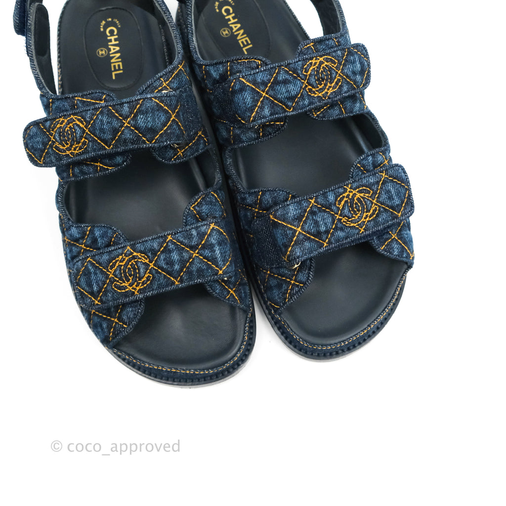 Chanel Denim Dad Sandals Size 38.5