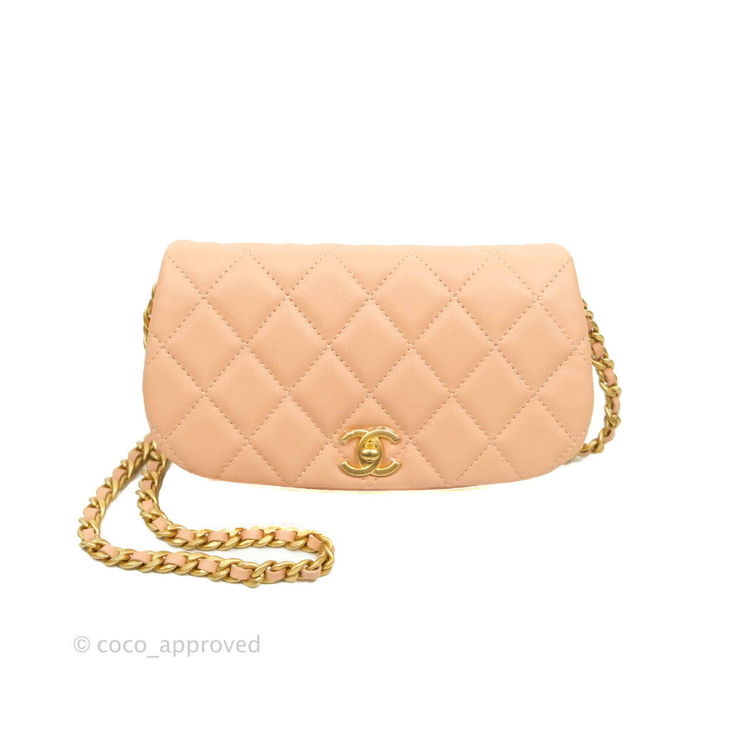 Chanel Clutch with Chain Beige Calfskin Aged Gold Hardware 21B