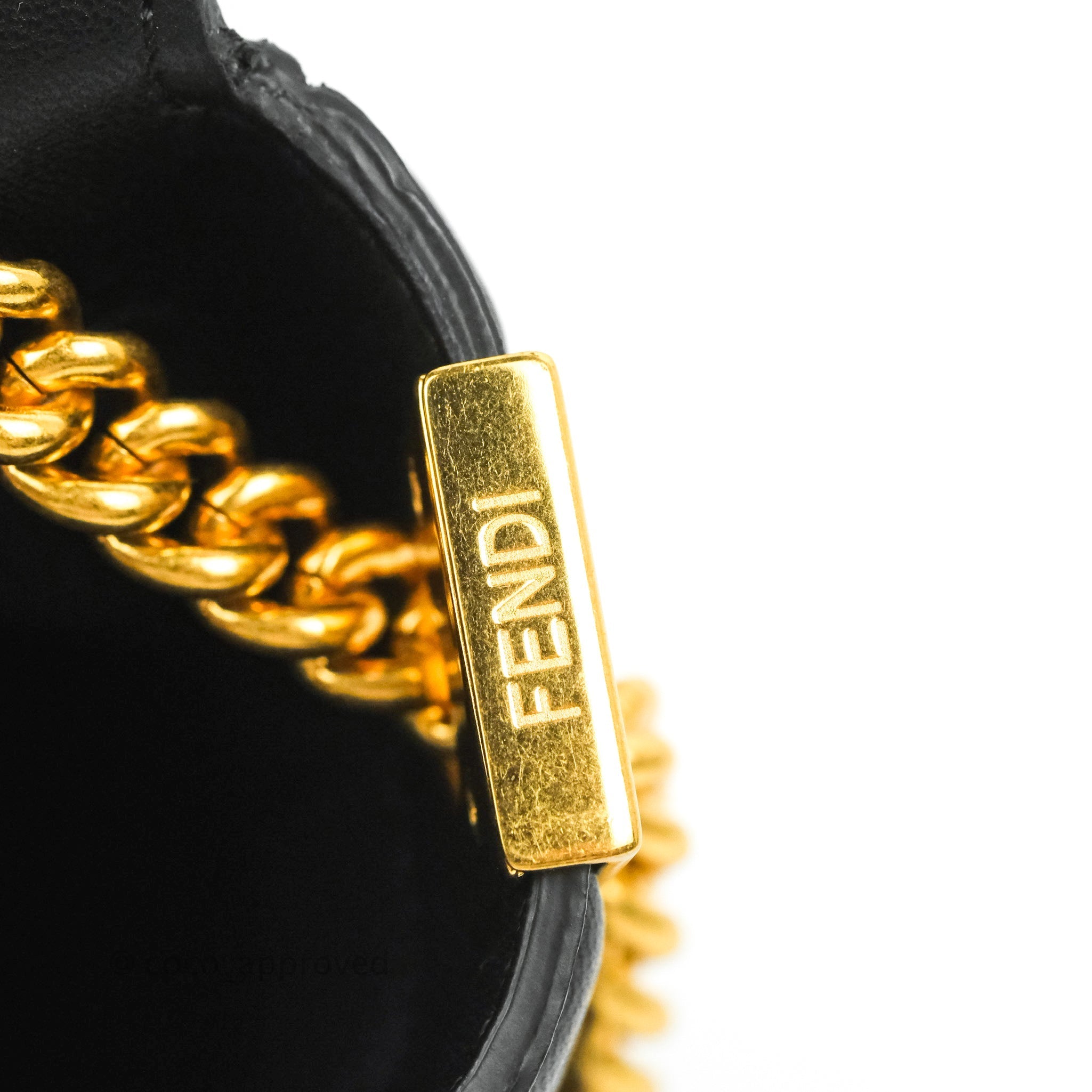FENDI Baguette Chain Shoulder Bag Black Nappa Leather – COCOON