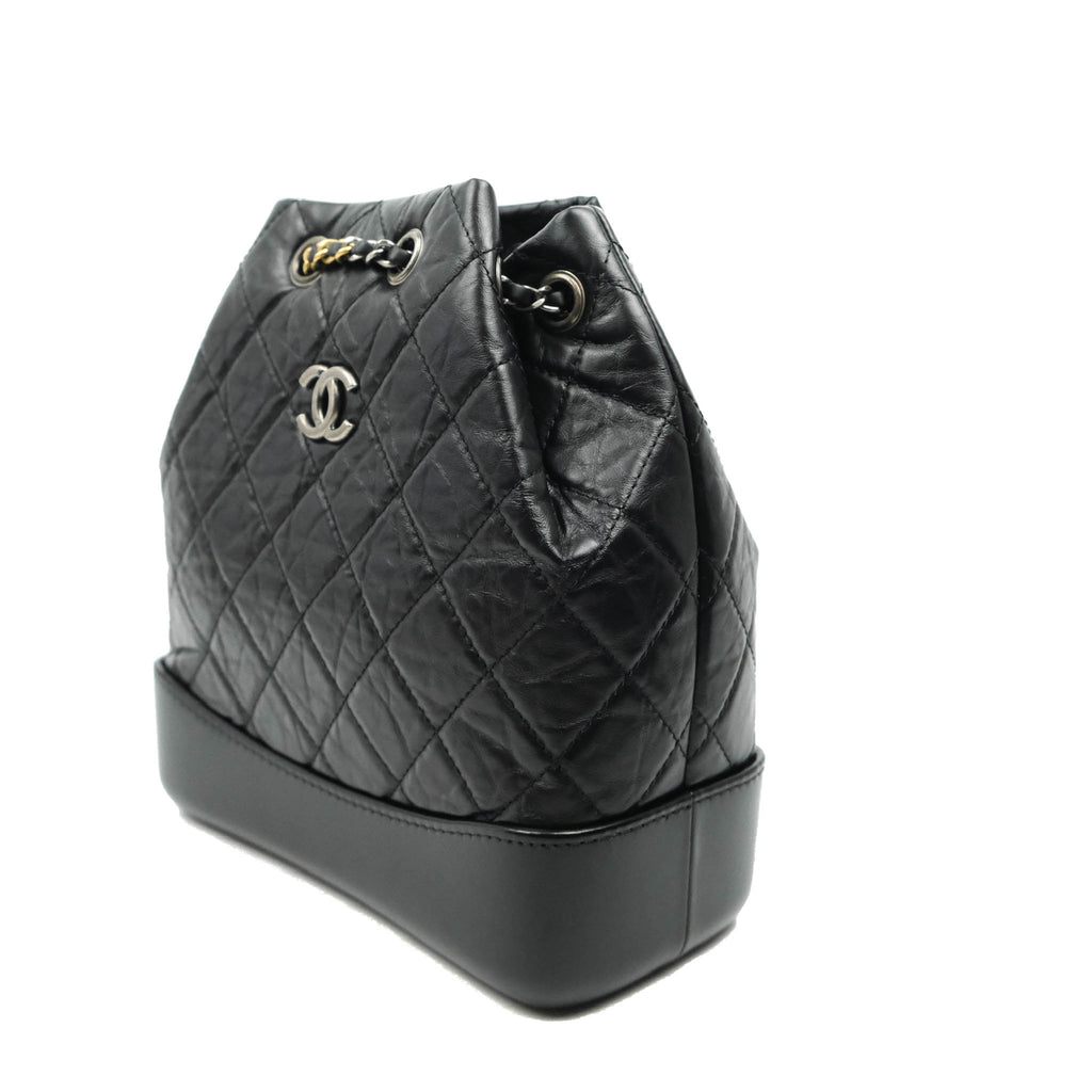 Chanel Small Gabrielle Backpack Black Aged Calfskin