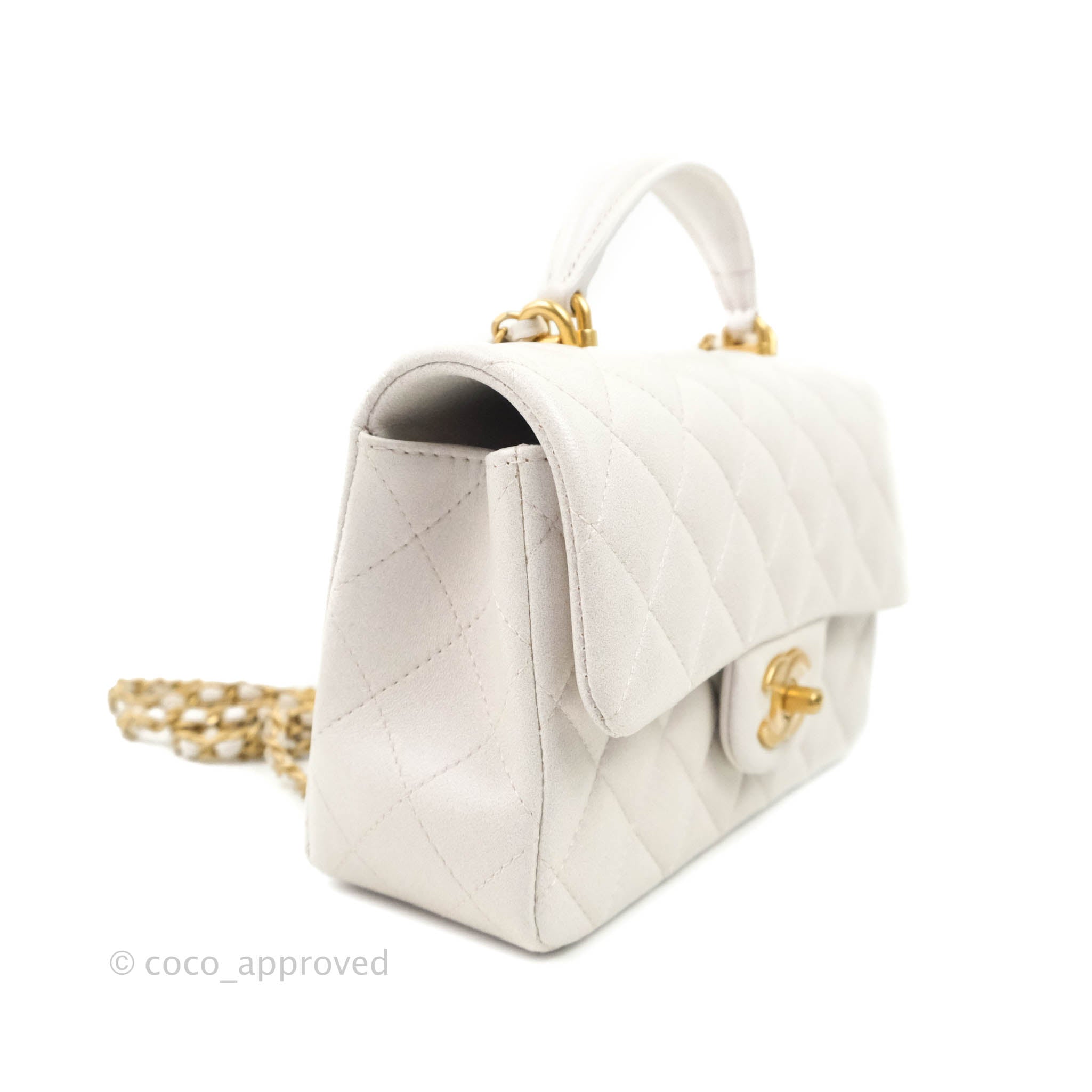 Chanel Iridescent White Rectangular Flap Mini