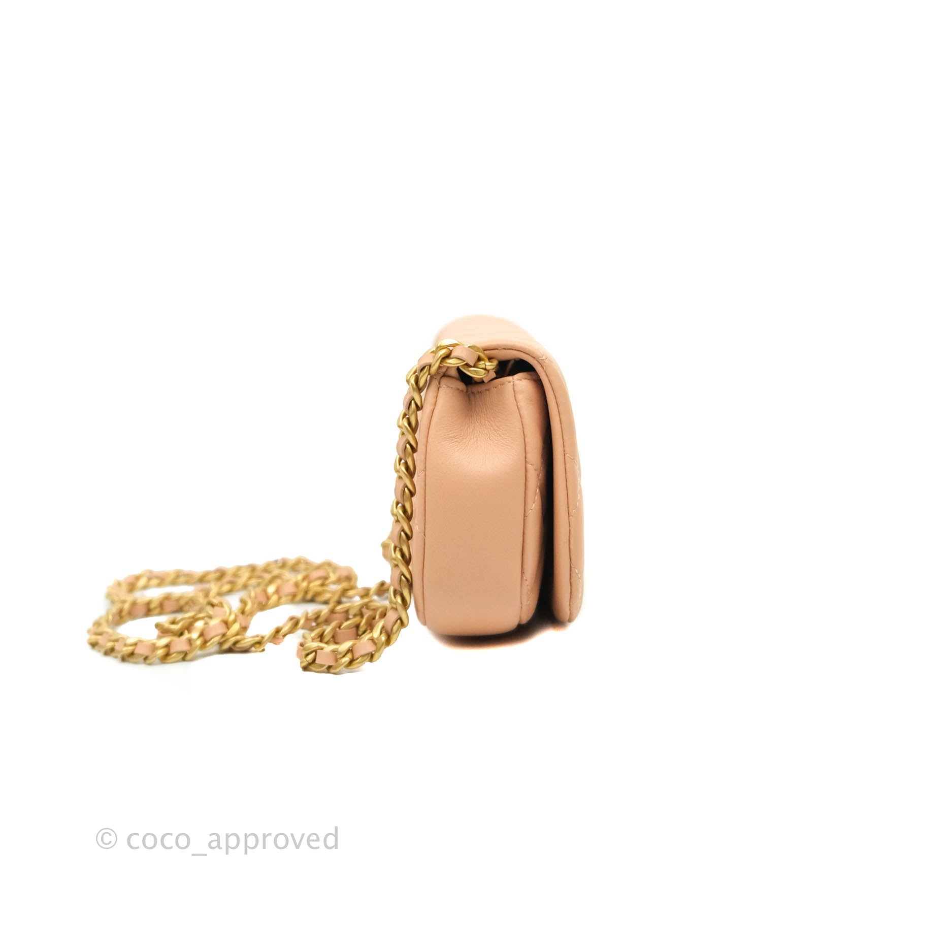 Chanel Clutch with Chain Beige Calfskin Aged Gold Hardware 21B – Coco  Approved Studio