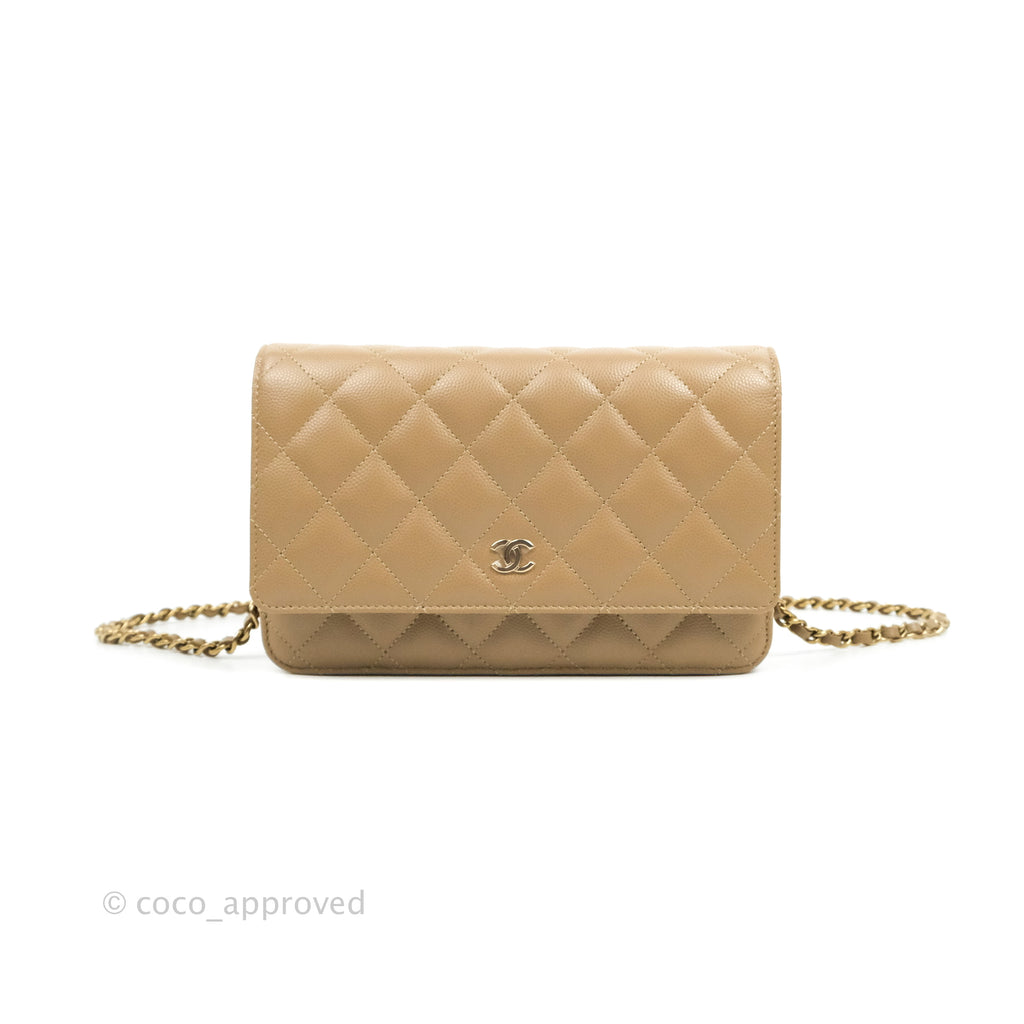 Chanel Quilted Classic WOC Dark Beige Caviar Gold Hardware