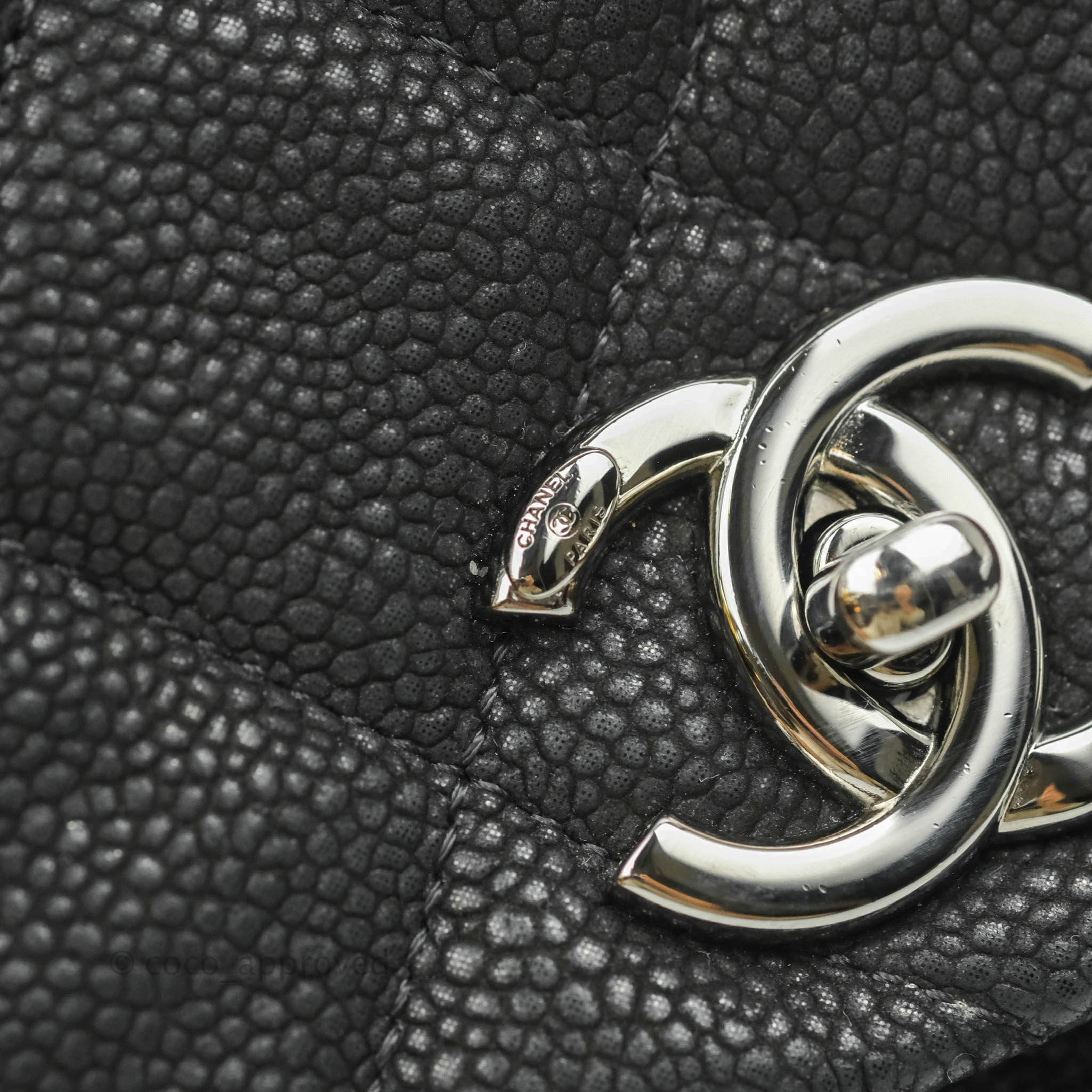 Chanel Lady Pearly Flap Bag Black Caviar Silver Hardware – Coco Approved  Studio