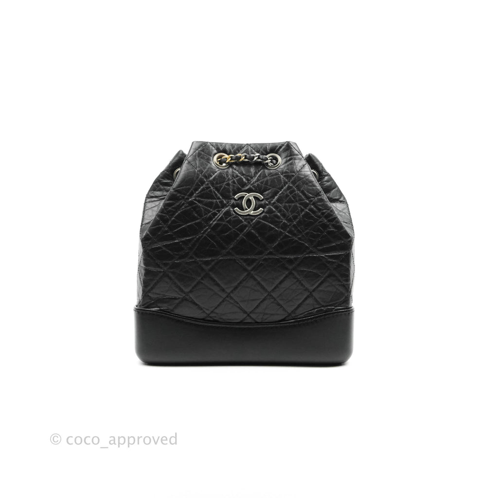 Chanel Small Gabrielle Backpack Black Aged Calfskin