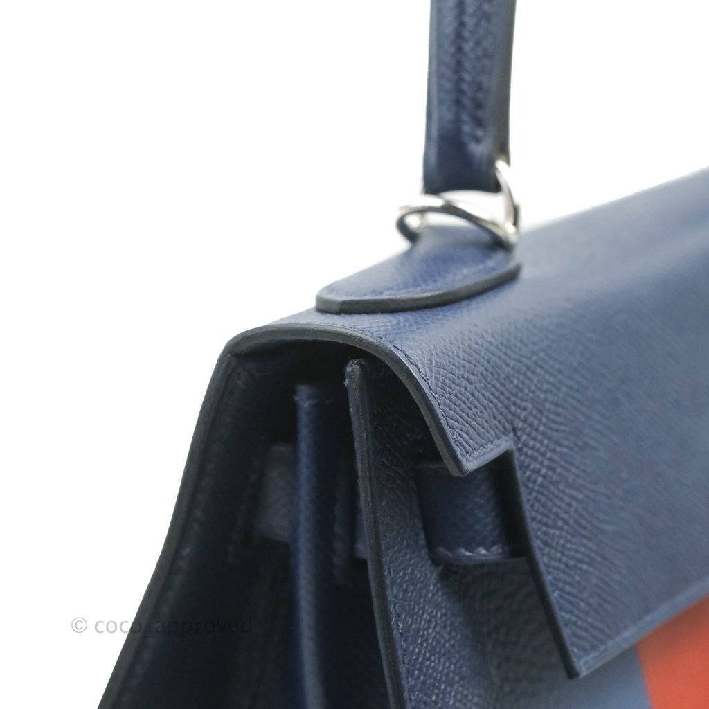 Hermès Kelly 28 Bag Bleu Glacier Epsom Leather - Palladium Hardware