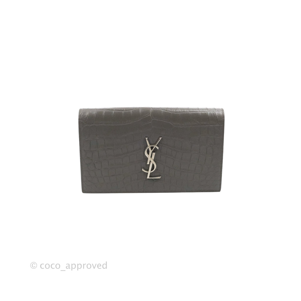Yves Saint Laurent 1980s Crocodile Embossed Leather Handbag – Featherstone  Vintage