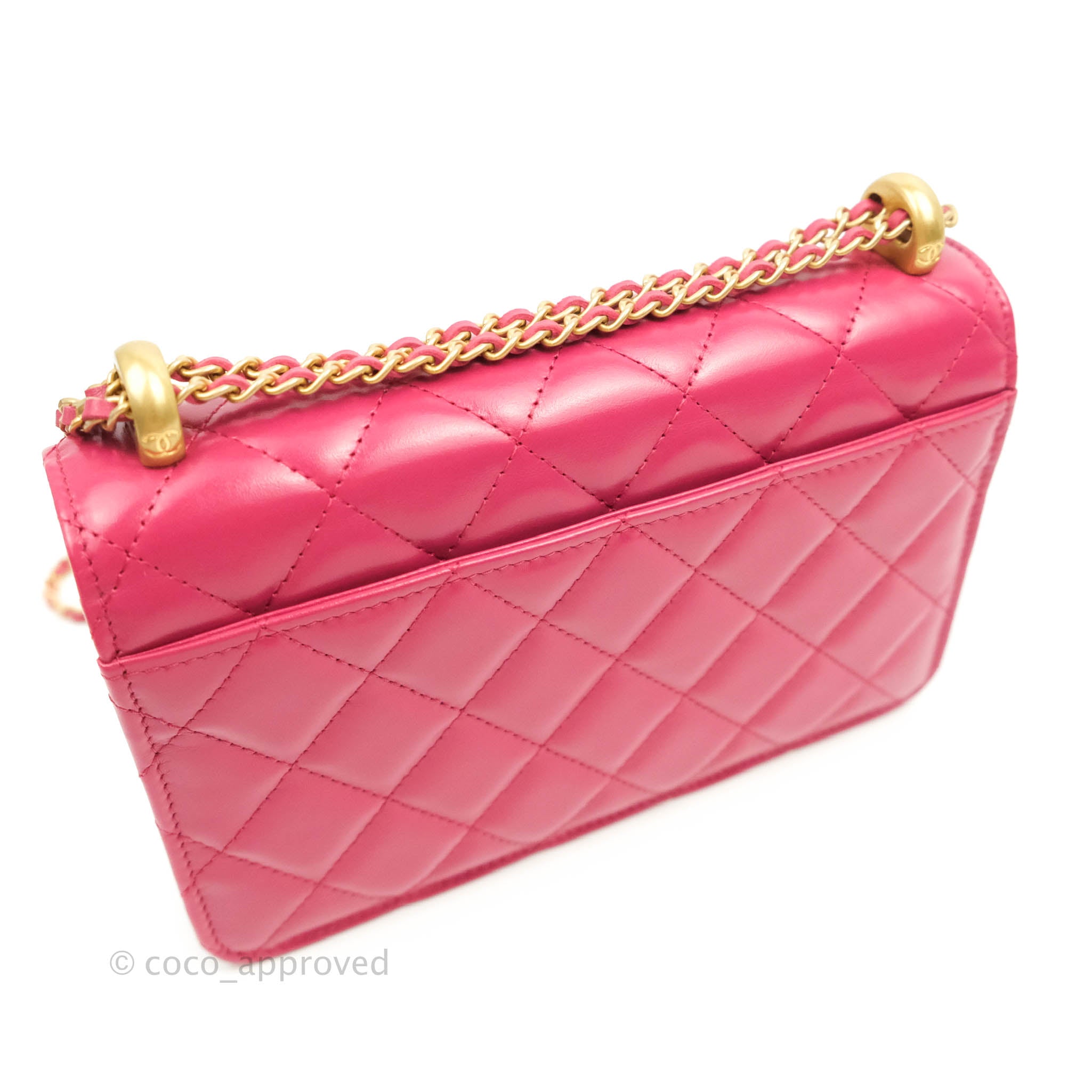 Chanel Pink Classic Quilted Wallet on Chain Caviar Calfskin Leather Wi –  Bags Of Personality