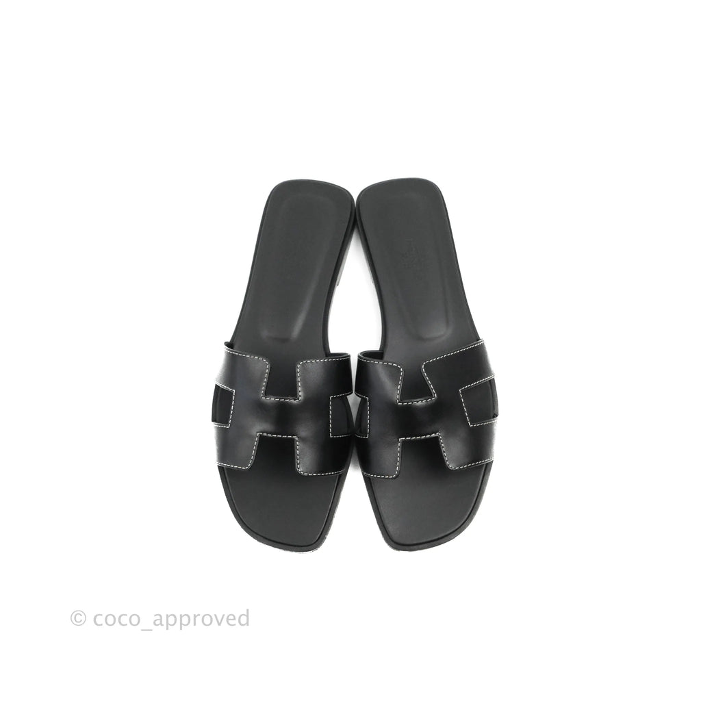 Hermès Oran Sandals in Black Size 37