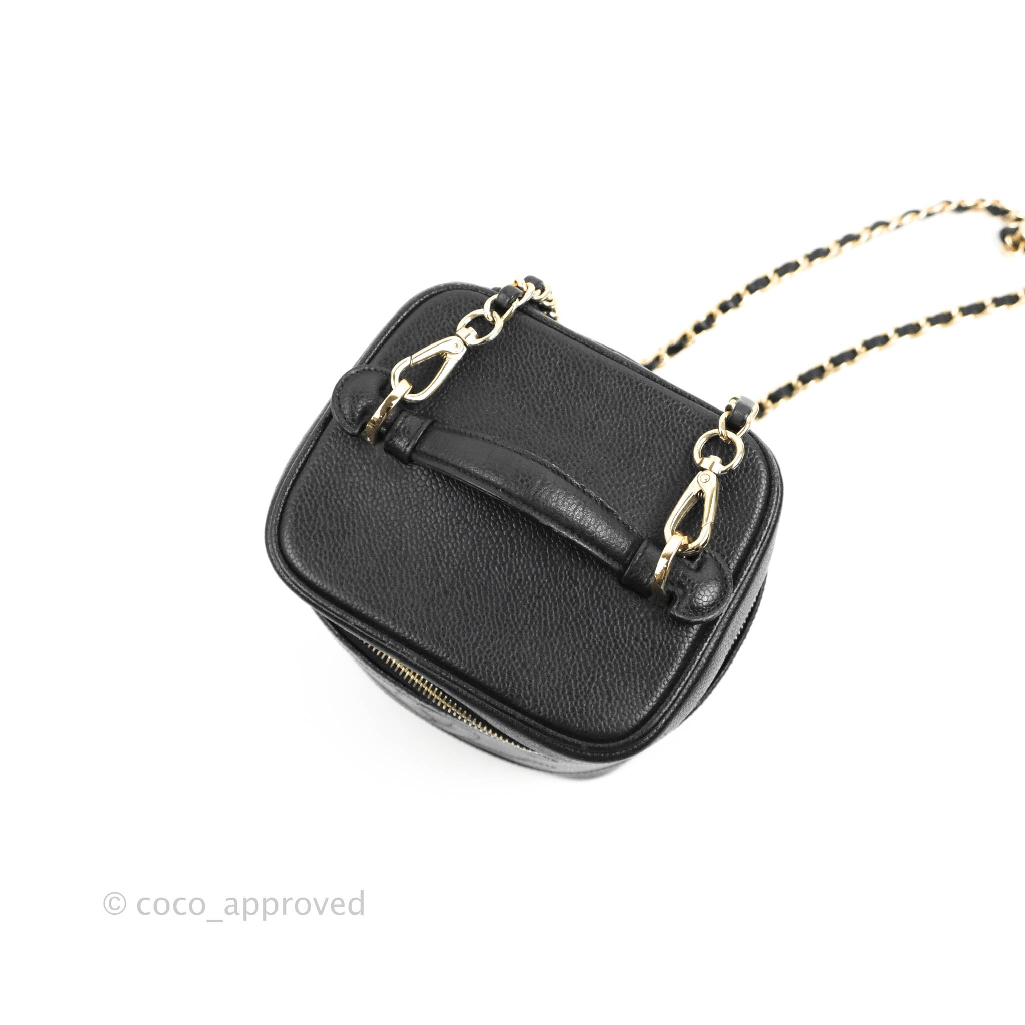 Chanel Vintage Vanity Case Black Caviar Gold Hardware – Coco