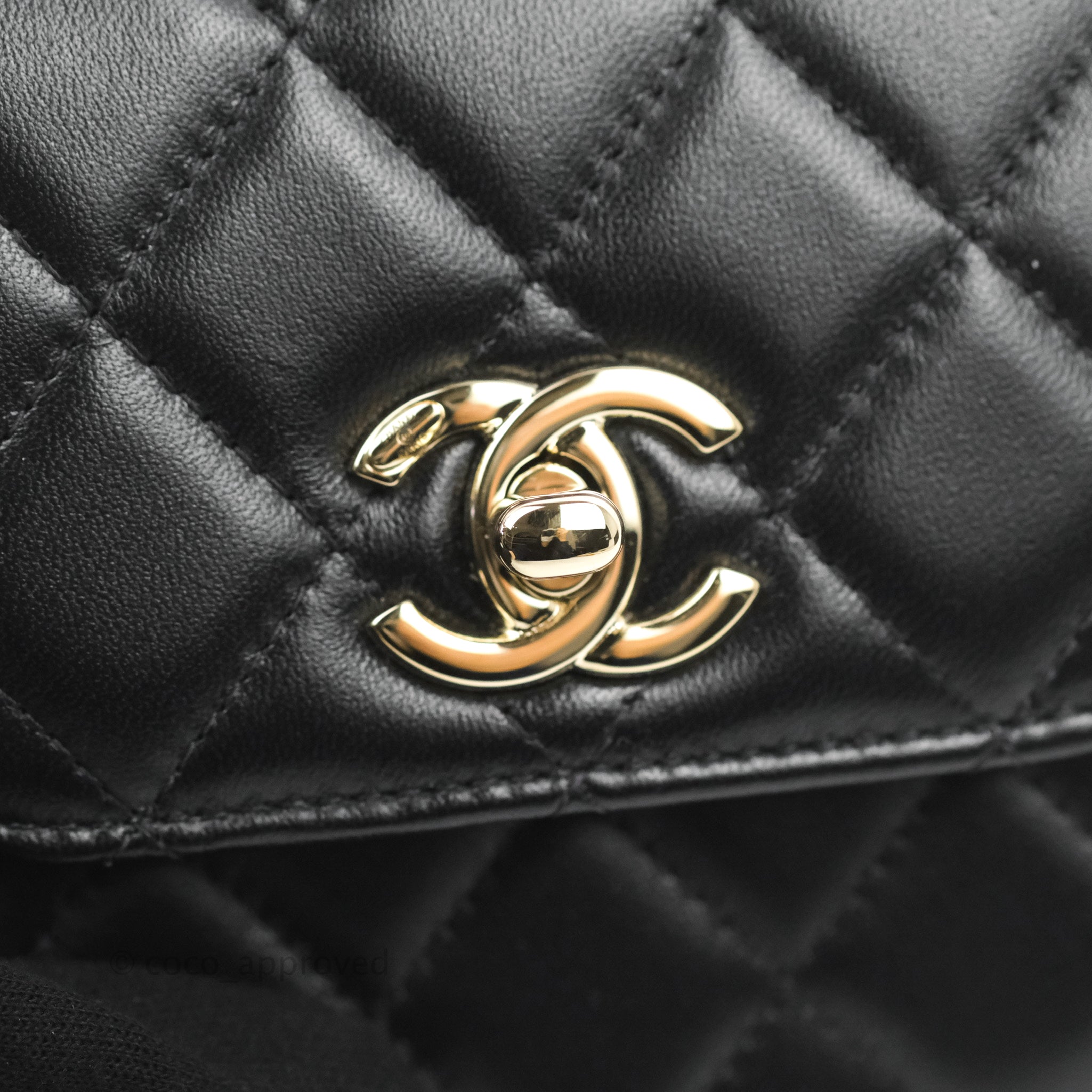 Chanel Lambskin Quilted Small Trendy CC Flap Bag Black Gold