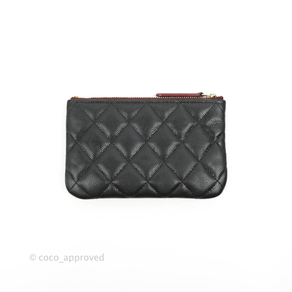 Chanel Quilted Mini O case Black Caviar Gold Hardware