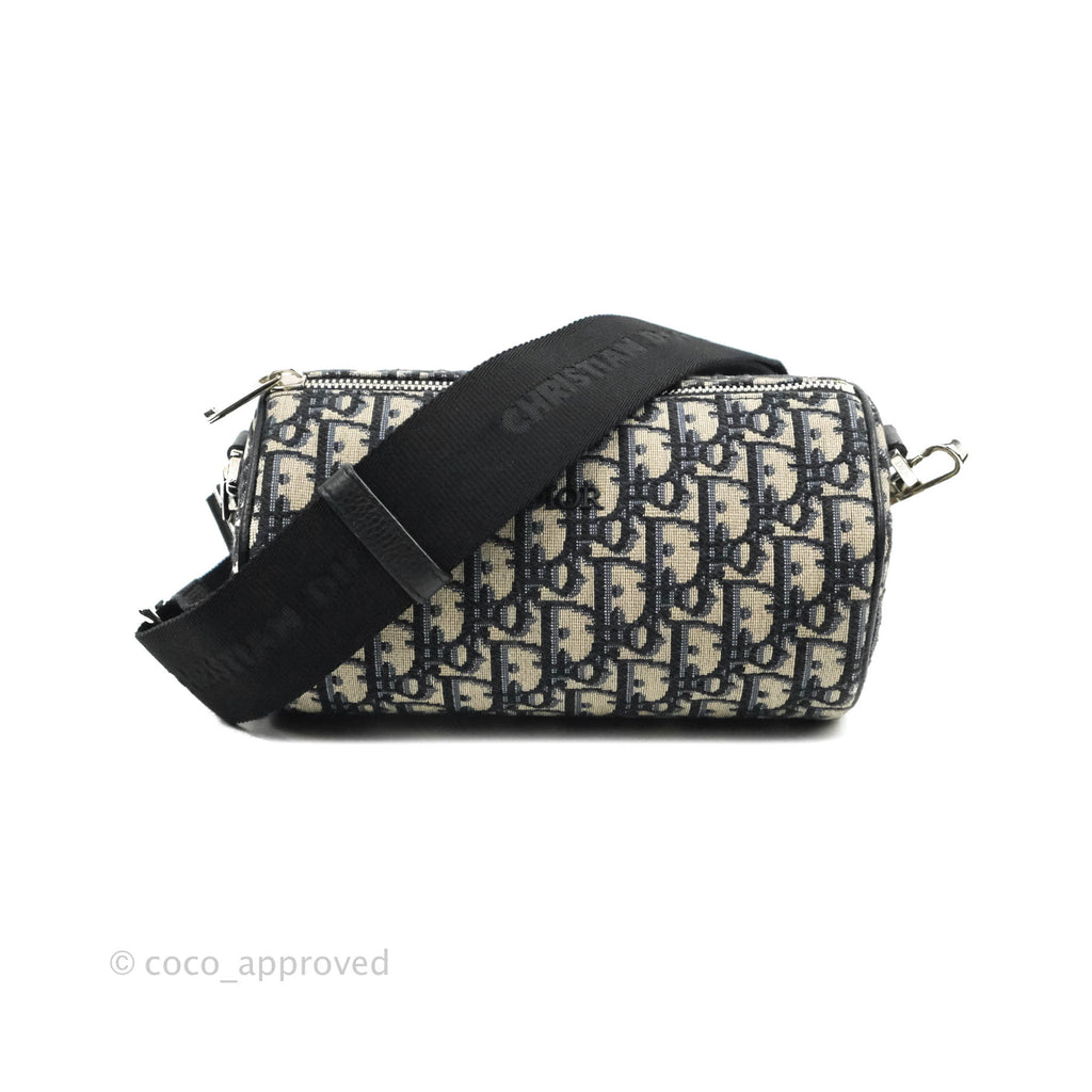 Christian Dior Roller Messenger Bag Beige and Black Dior Oblique Jacquard
