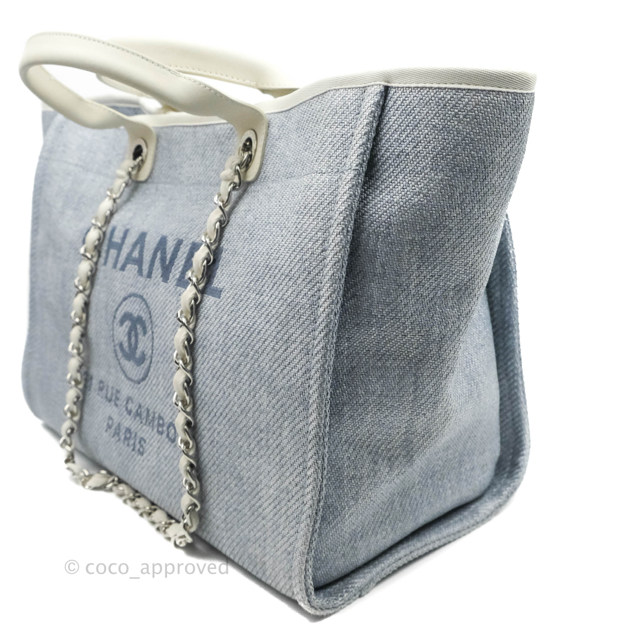 CHANEL Canvas Large Deauville Tote Blue 392328