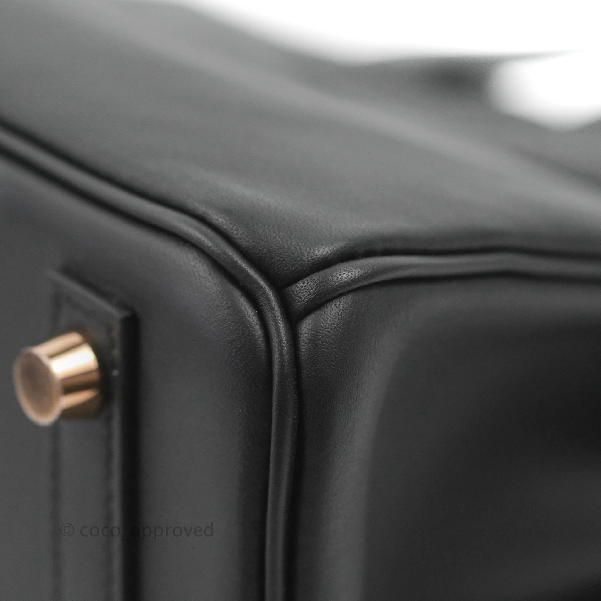 Hermès Birkin 25 Black côte à côte tuffetage and Swift Permabrass Hardware