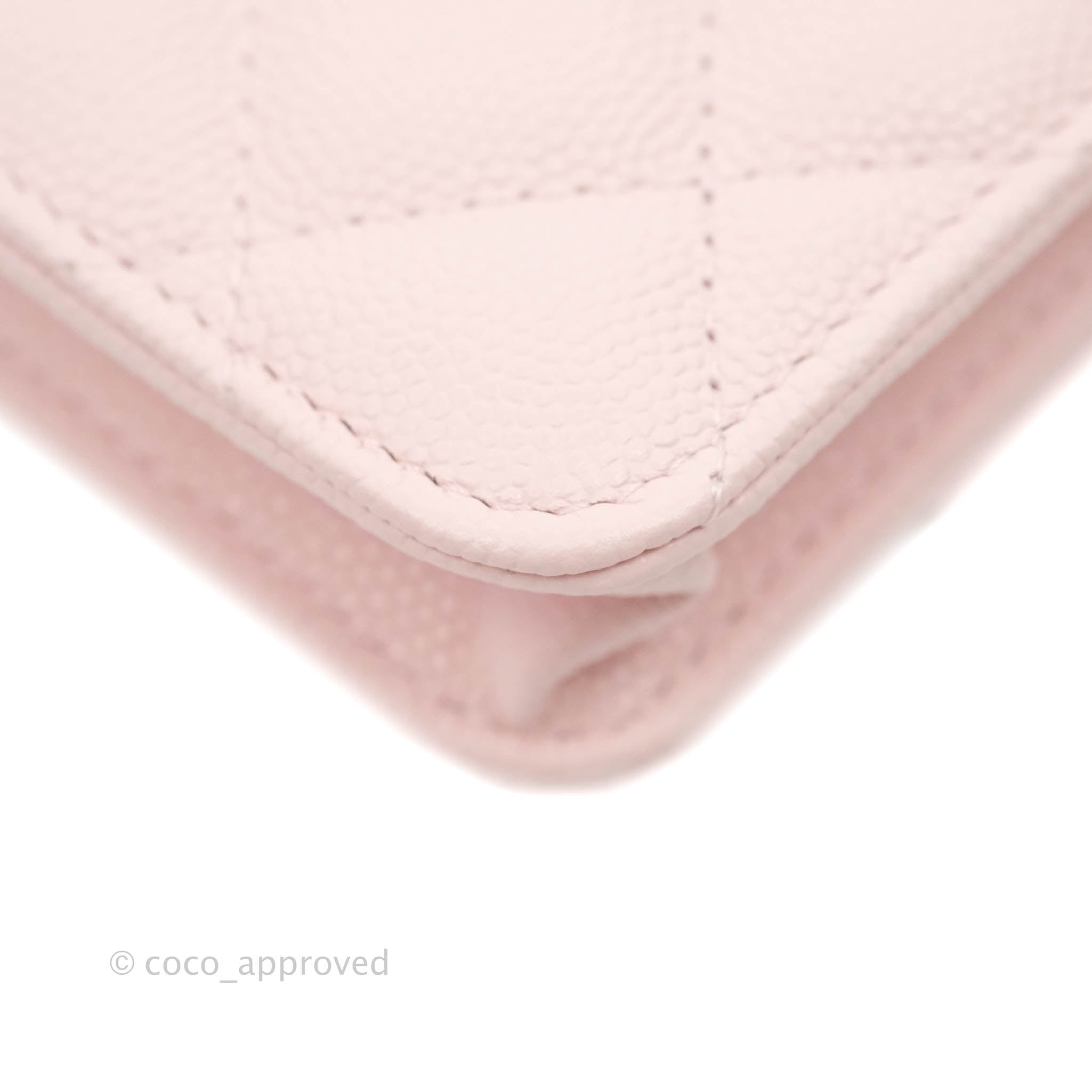 chanel pink card holder wallet