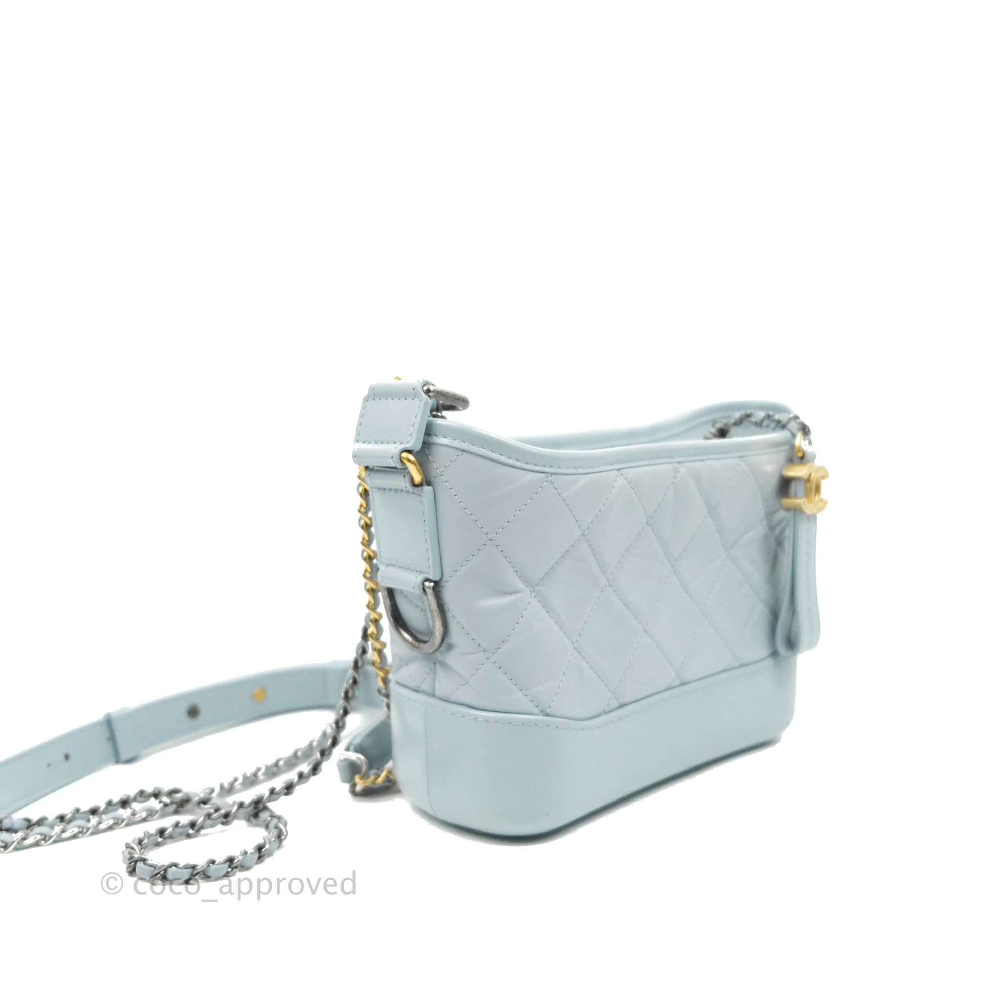 Chanel Calfskin Chevron Small Gabrielle Hobo Grey Mixed Hardware – Coco  Approved Studio