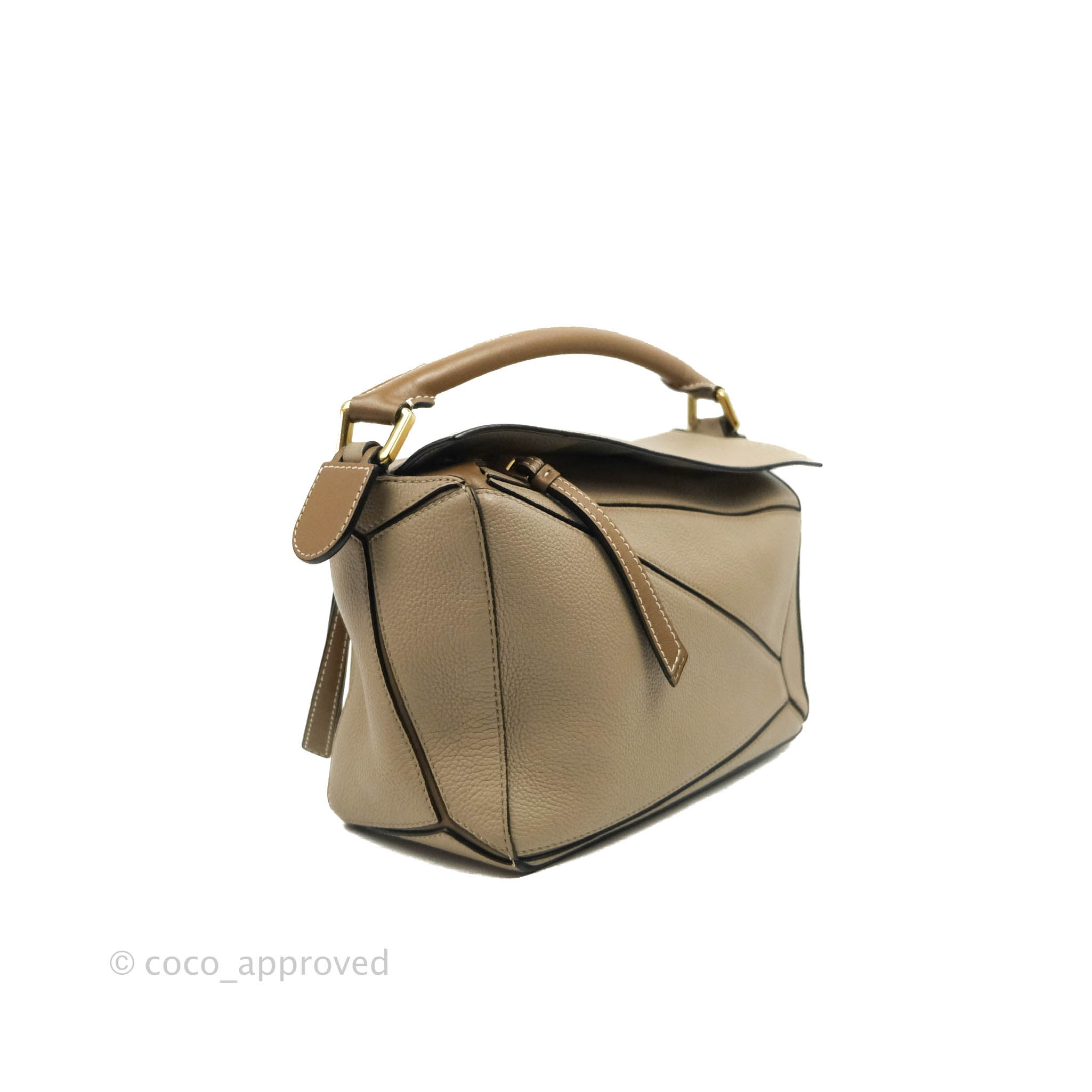 Loewe Sand Mink Calfskin Medium Puzzle Bag - Preloved Loewe Handbags